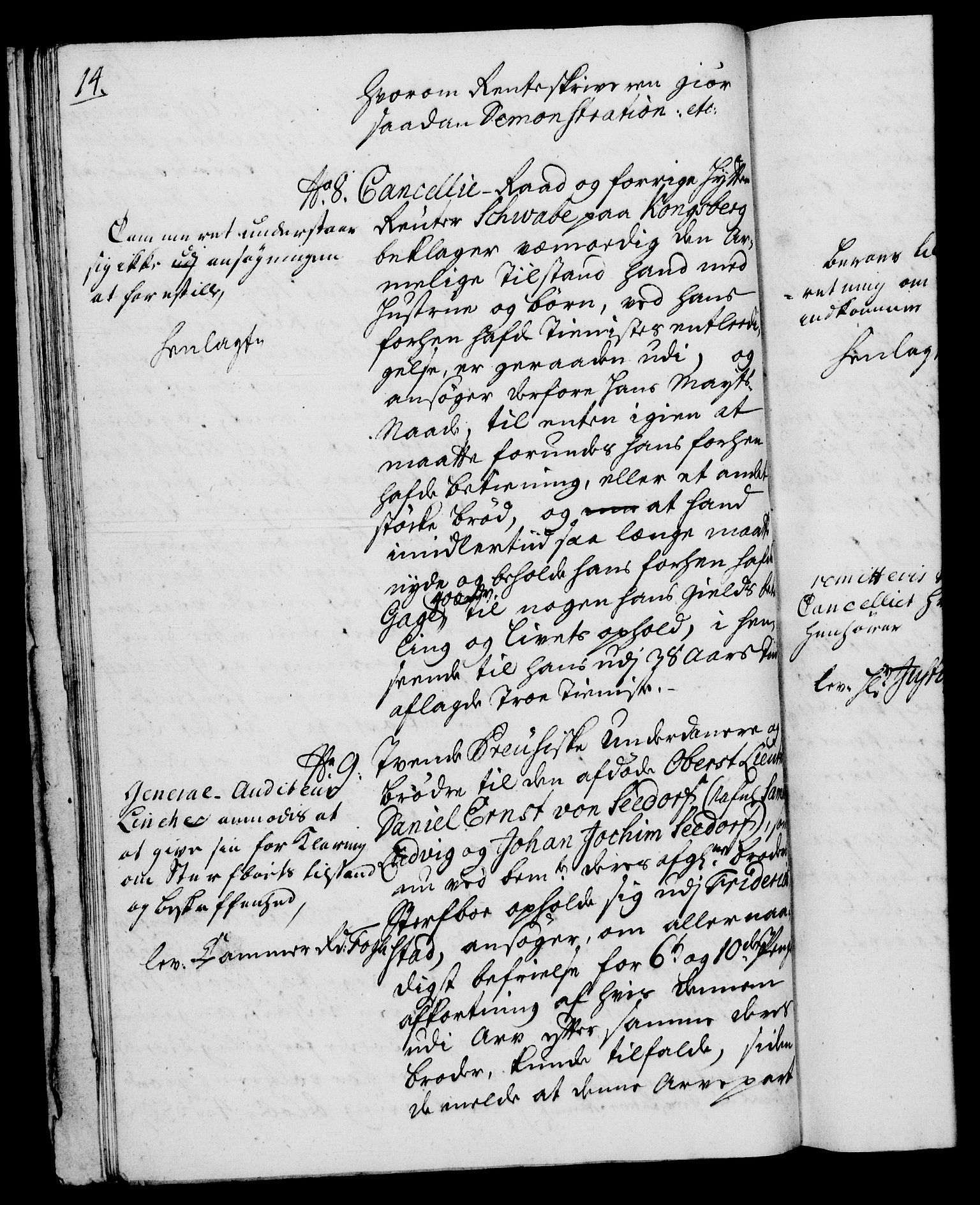 Rentekammeret, Kammerkanselliet, RA/EA-3111/G/Gh/Gha/L0020: Norsk ekstraktmemorialprotokoll (merket RK 53.65), 1738-1739, s. 14