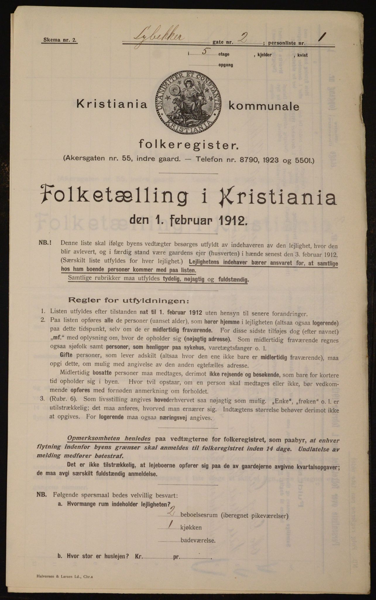 OBA, Kommunal folketelling 1.2.1912 for Kristiania, 1912, s. 58806