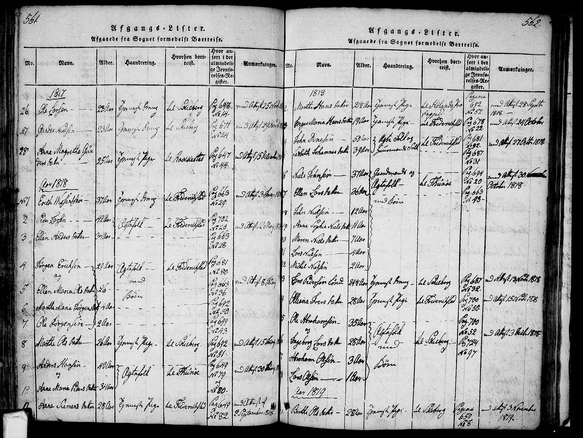 Borge prestekontor Kirkebøker, SAO/A-10903/F/Fa/L0003: Ministerialbok nr. I 3, 1815-1836, s. 561-562