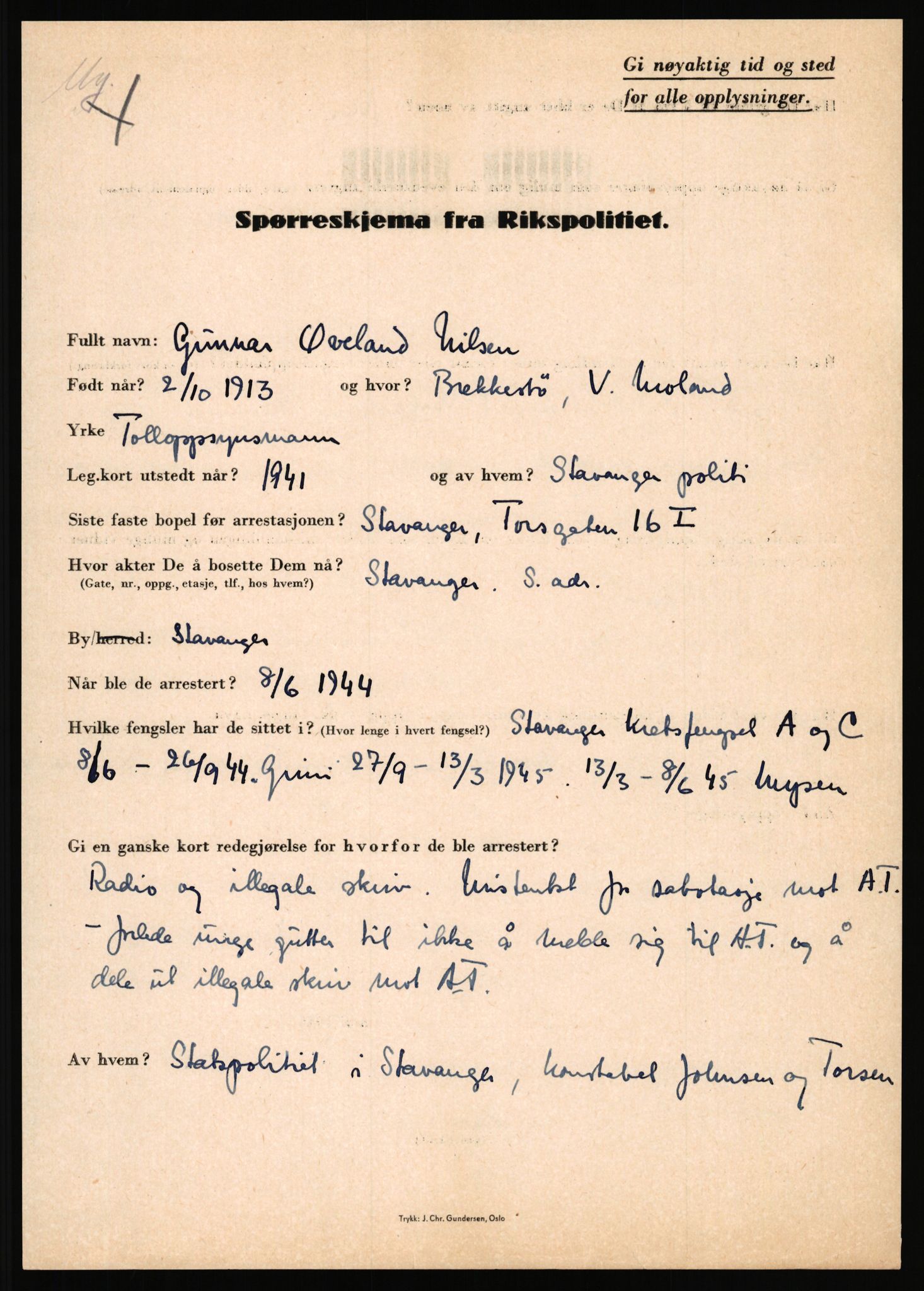 Rikspolitisjefen, AV/RA-S-1560/L/L0012: Mogensen, Øivind - Noraas, Lars, 1940-1945, s. 629