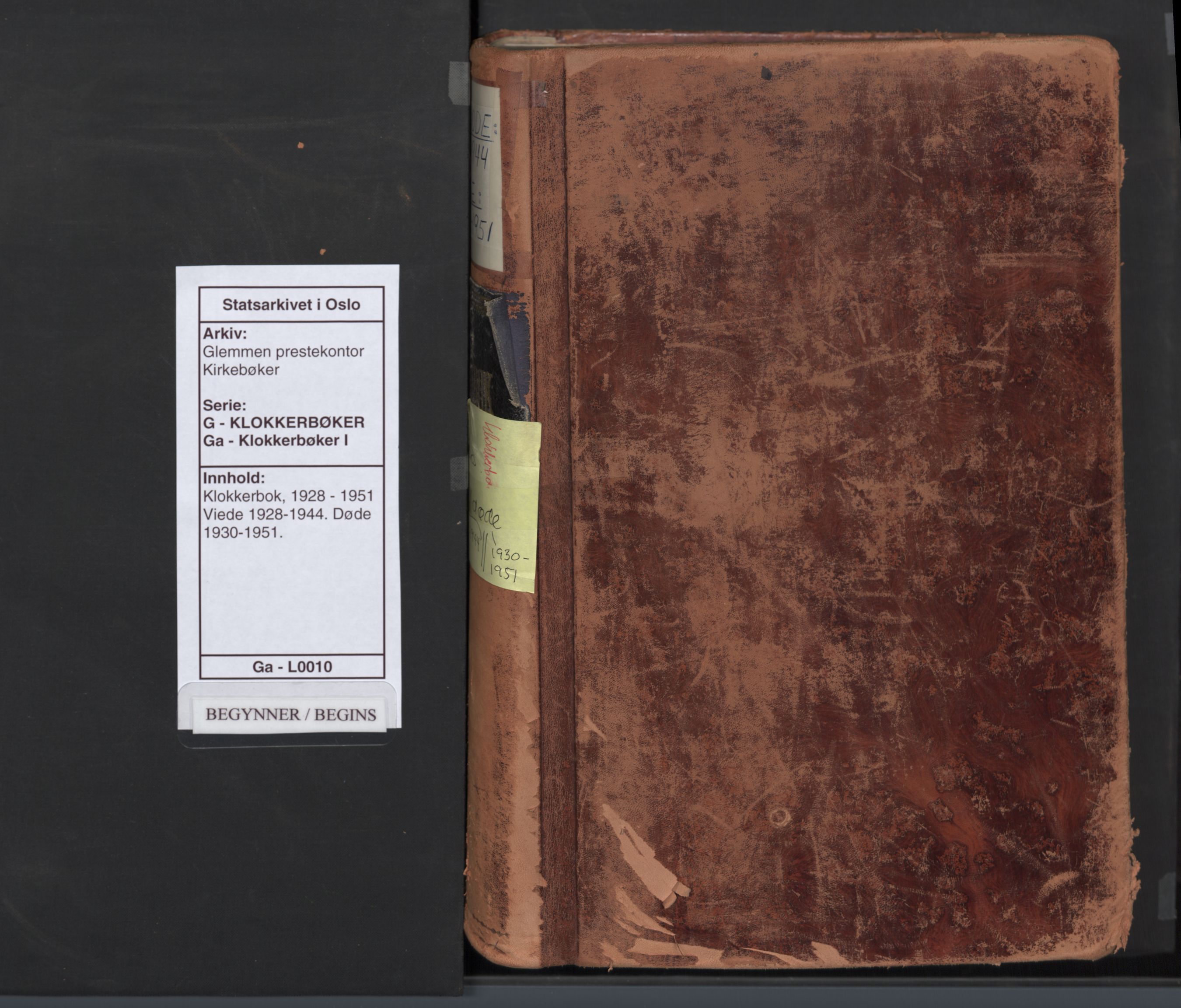 Glemmen prestekontor Kirkebøker, SAO/A-10908/G/Ga/L0010: Klokkerbok nr. 10, 1928-1951