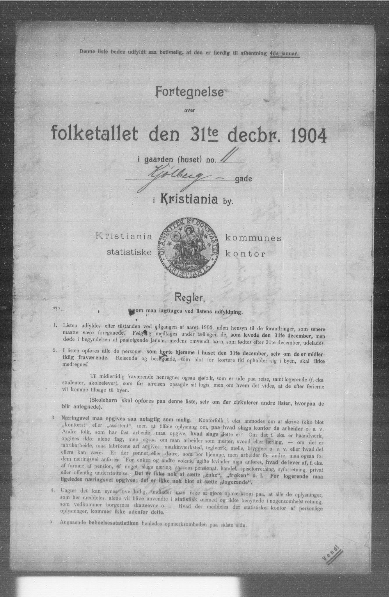 OBA, Kommunal folketelling 31.12.1904 for Kristiania kjøpstad, 1904, s. 9874