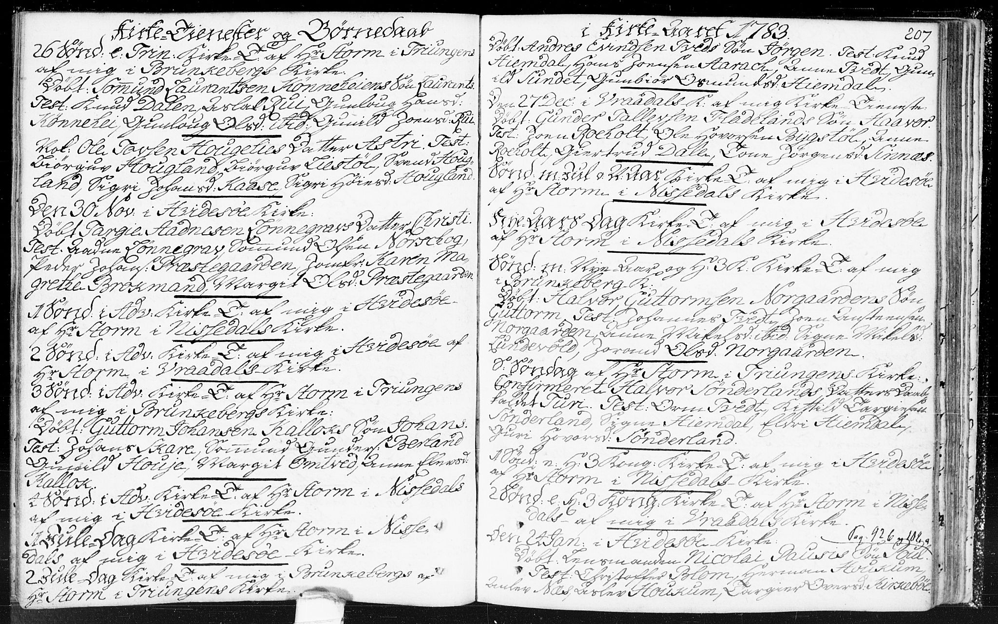 Kviteseid kirkebøker, SAKO/A-276/F/Fa/L0002: Ministerialbok nr. I 2, 1773-1786, s. 207