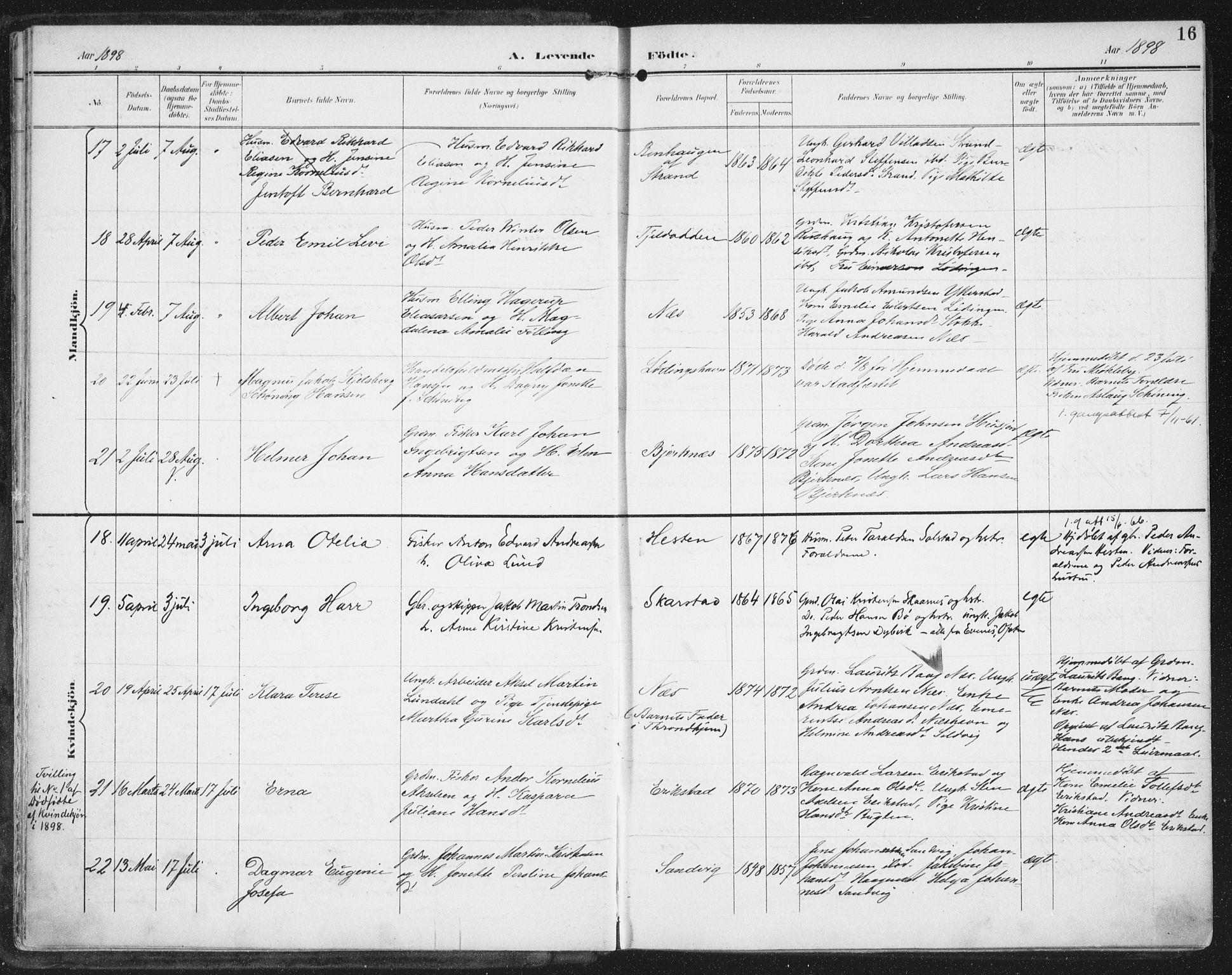 Ministerialprotokoller, klokkerbøker og fødselsregistre - Nordland, SAT/A-1459/872/L1036: Ministerialbok nr. 872A11, 1897-1913, s. 16