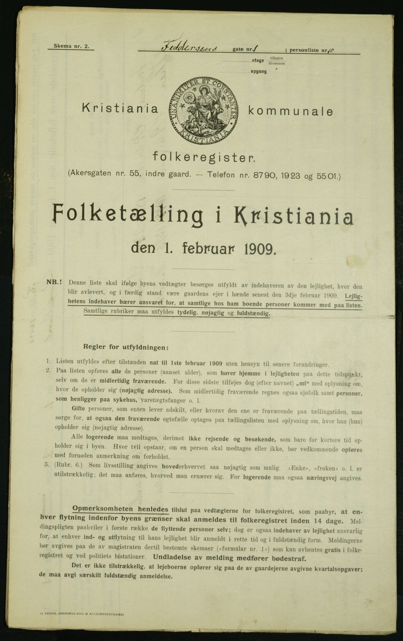 OBA, Kommunal folketelling 1.2.1909 for Kristiania kjøpstad, 1909, s. 21630