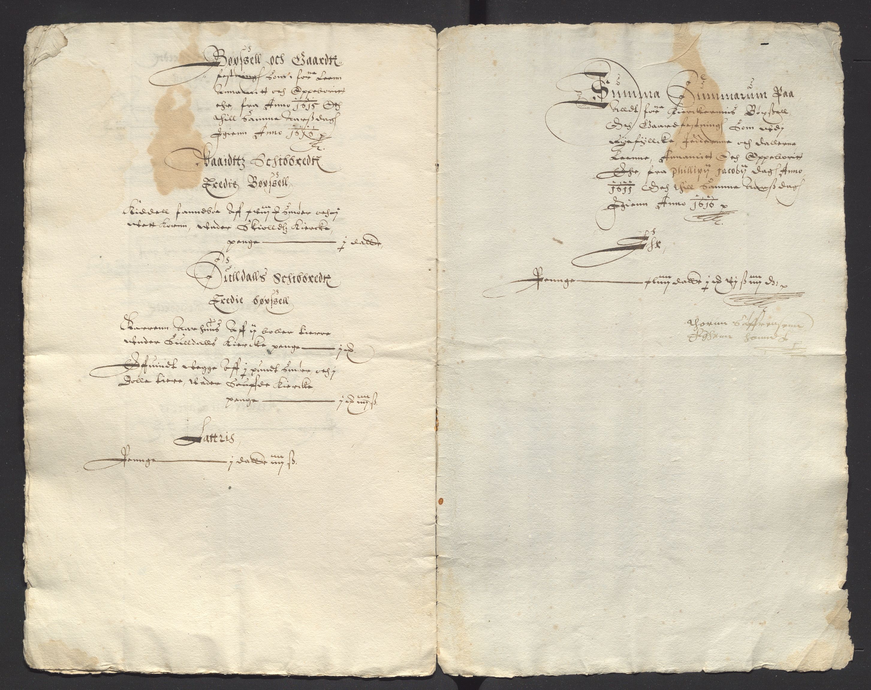 Stavanger len, AV/SAST-A-101870/Oa/L0017: Kirkeregnskaper, jordebøker, manntall, dommer, supplikker, befalinger, stevninger mv. 1617-1674. des. 1 s. 36-39, 46f, 54, 88ff, 98-102, 1600-1628, s. 40