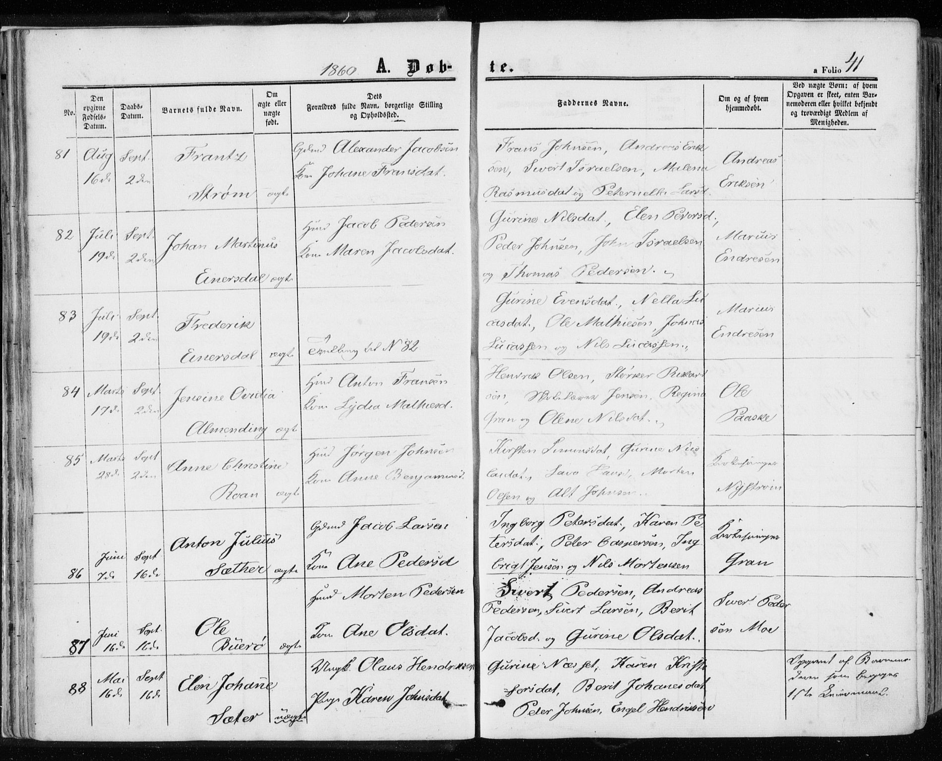 Ministerialprotokoller, klokkerbøker og fødselsregistre - Sør-Trøndelag, AV/SAT-A-1456/657/L0705: Ministerialbok nr. 657A06, 1858-1867, s. 41