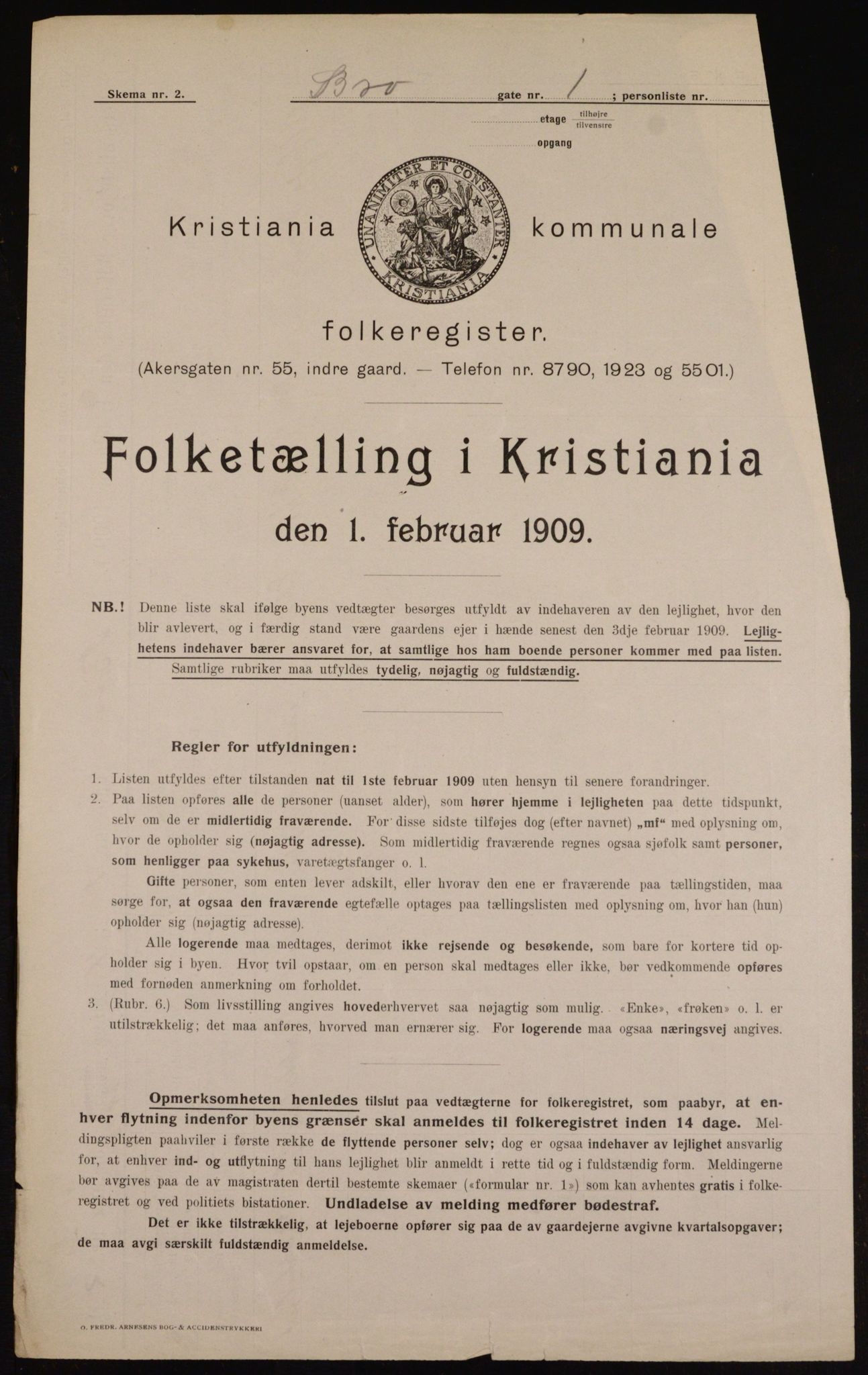 OBA, Kommunal folketelling 1.2.1909 for Kristiania kjøpstad, 1909, s. 9015