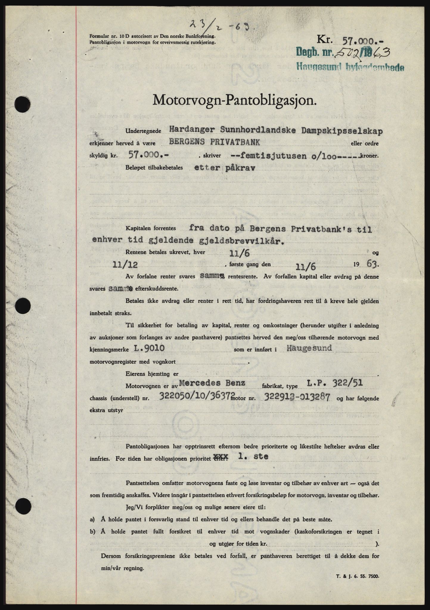 Haugesund tingrett, SAST/A-101415/01/II/IIC/L0050: Pantebok nr. B 50, 1962-1963, Dagboknr: 502/1963