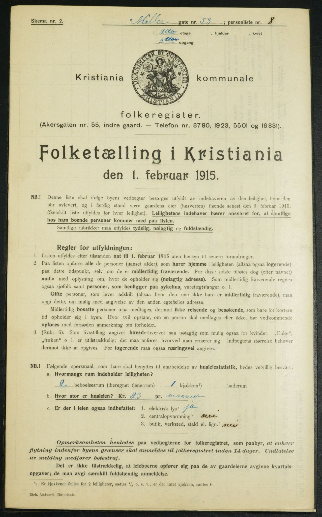 OBA, Kommunal folketelling 1.2.1915 for Kristiania, 1915, s. 68459