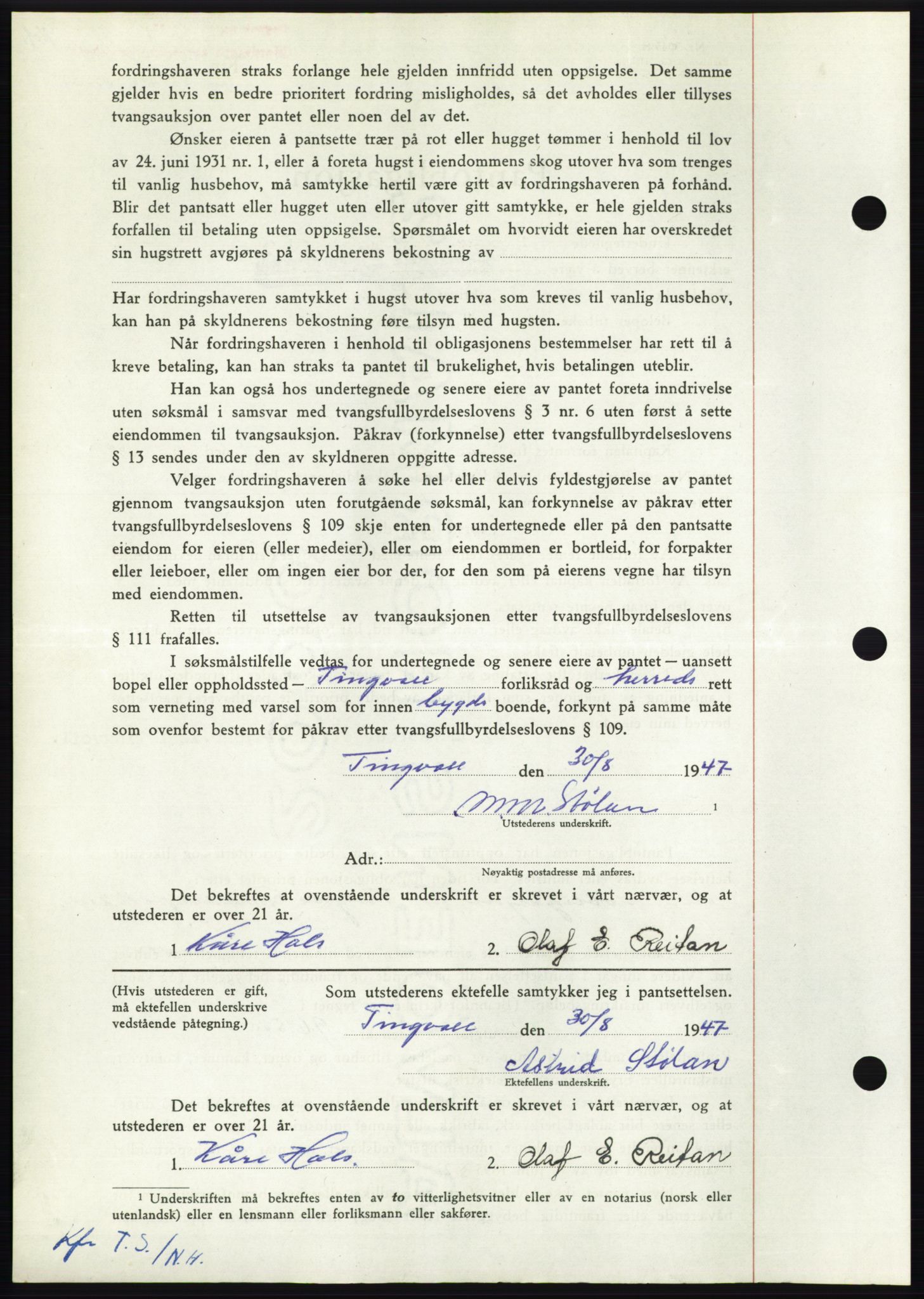 Nordmøre sorenskriveri, AV/SAT-A-4132/1/2/2Ca: Pantebok nr. B96, 1947-1947, Dagboknr: 2006/1947