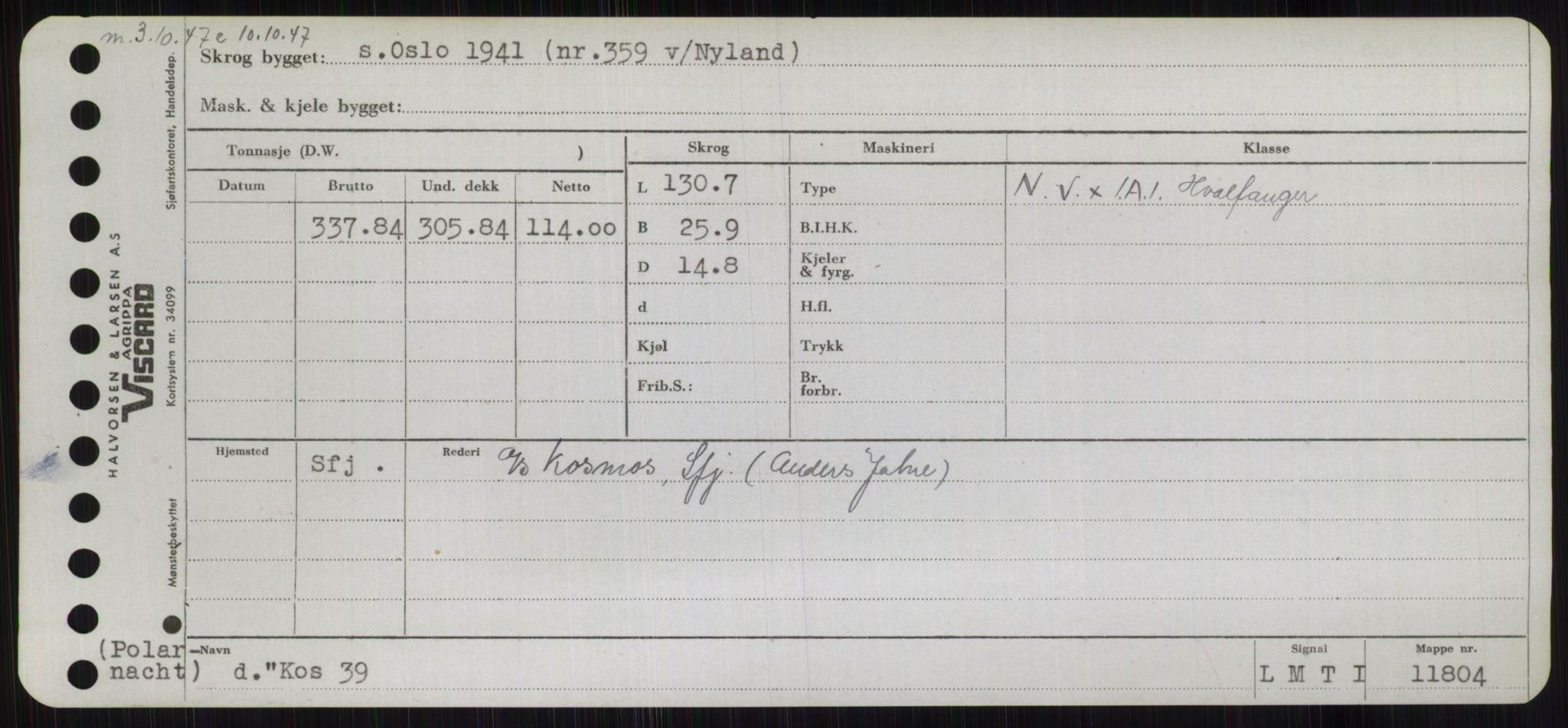 Sjøfartsdirektoratet med forløpere, Skipsmålingen, RA/S-1627/H/Hb/L0003: Fartøy, I-N, s. 173