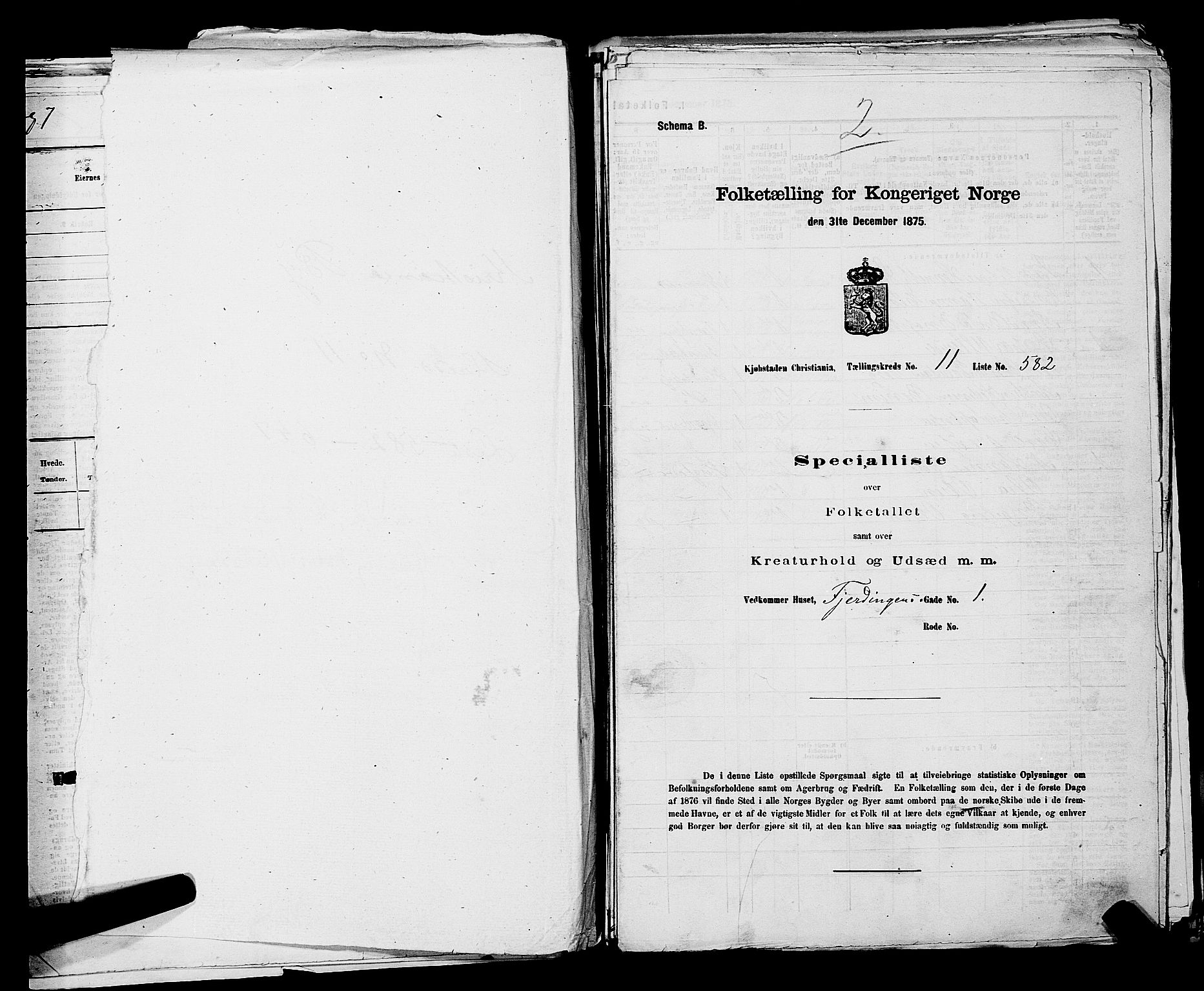 RA, Folketelling 1875 for 0301 Kristiania kjøpstad, 1875, s. 1787