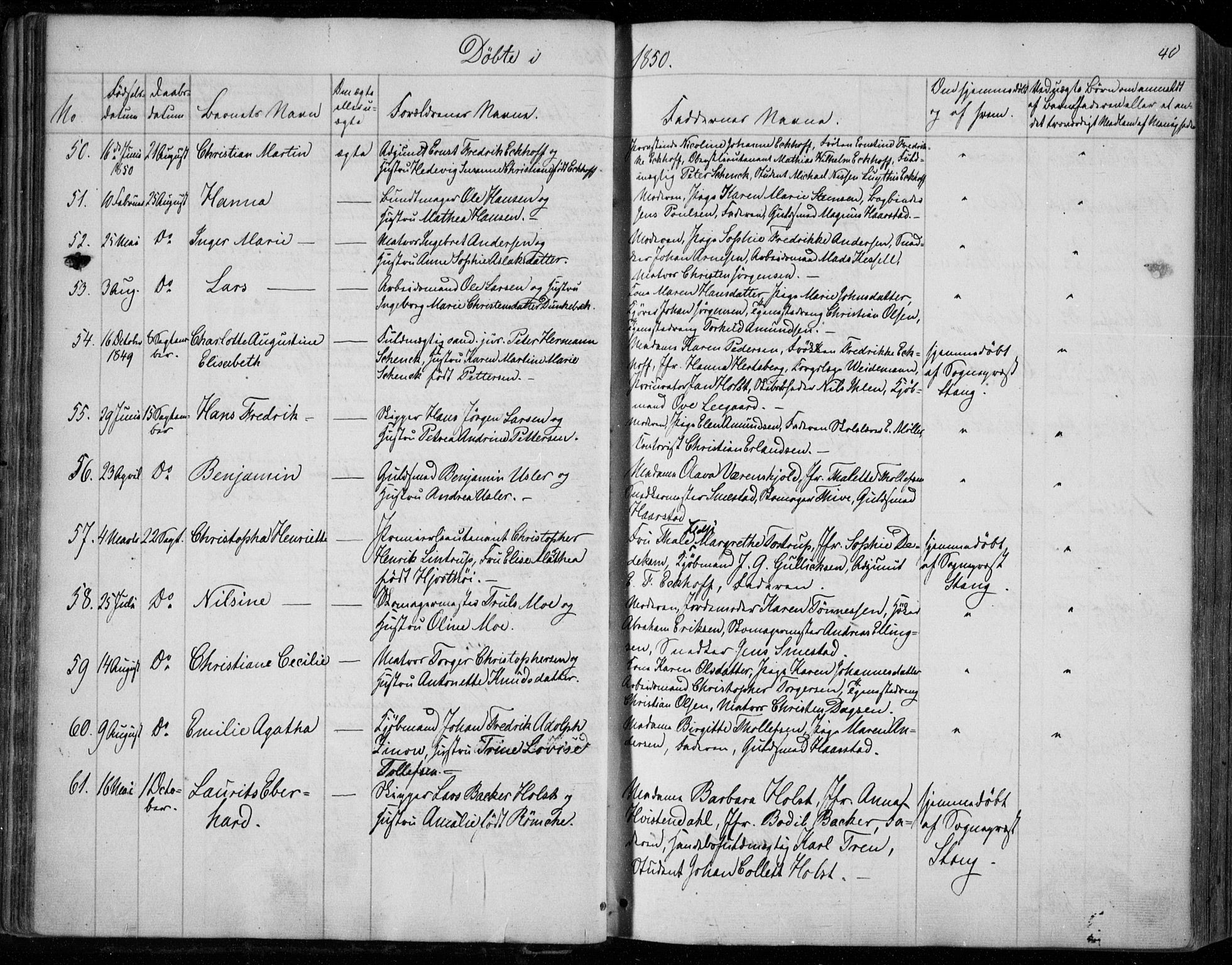 Holmestrand kirkebøker, AV/SAKO-A-346/F/Fa/L0002: Ministerialbok nr. 2, 1840-1866, s. 40