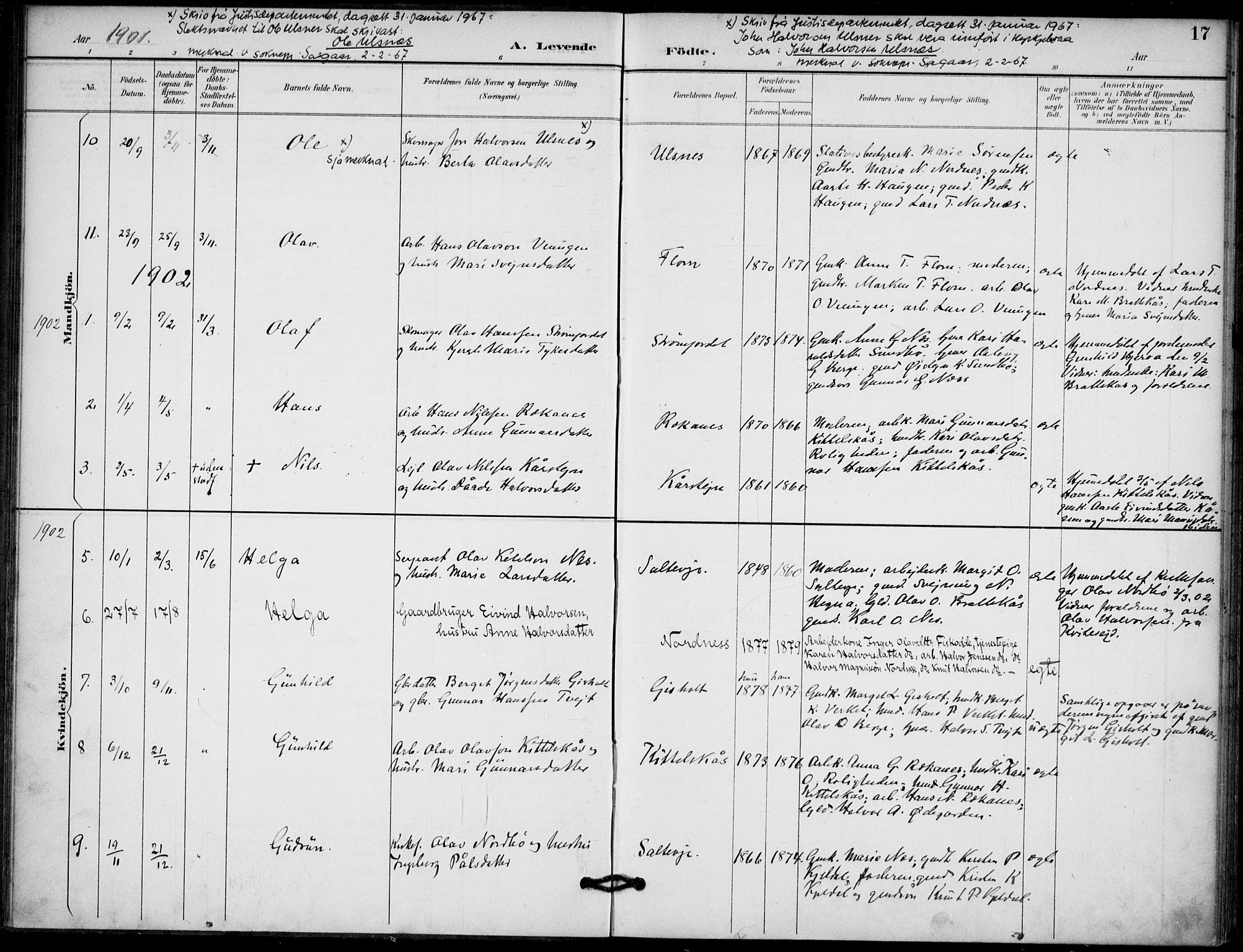 Lunde kirkebøker, AV/SAKO-A-282/F/Fb/L0004: Ministerialbok nr. II 4, 1892-1907, s. 17