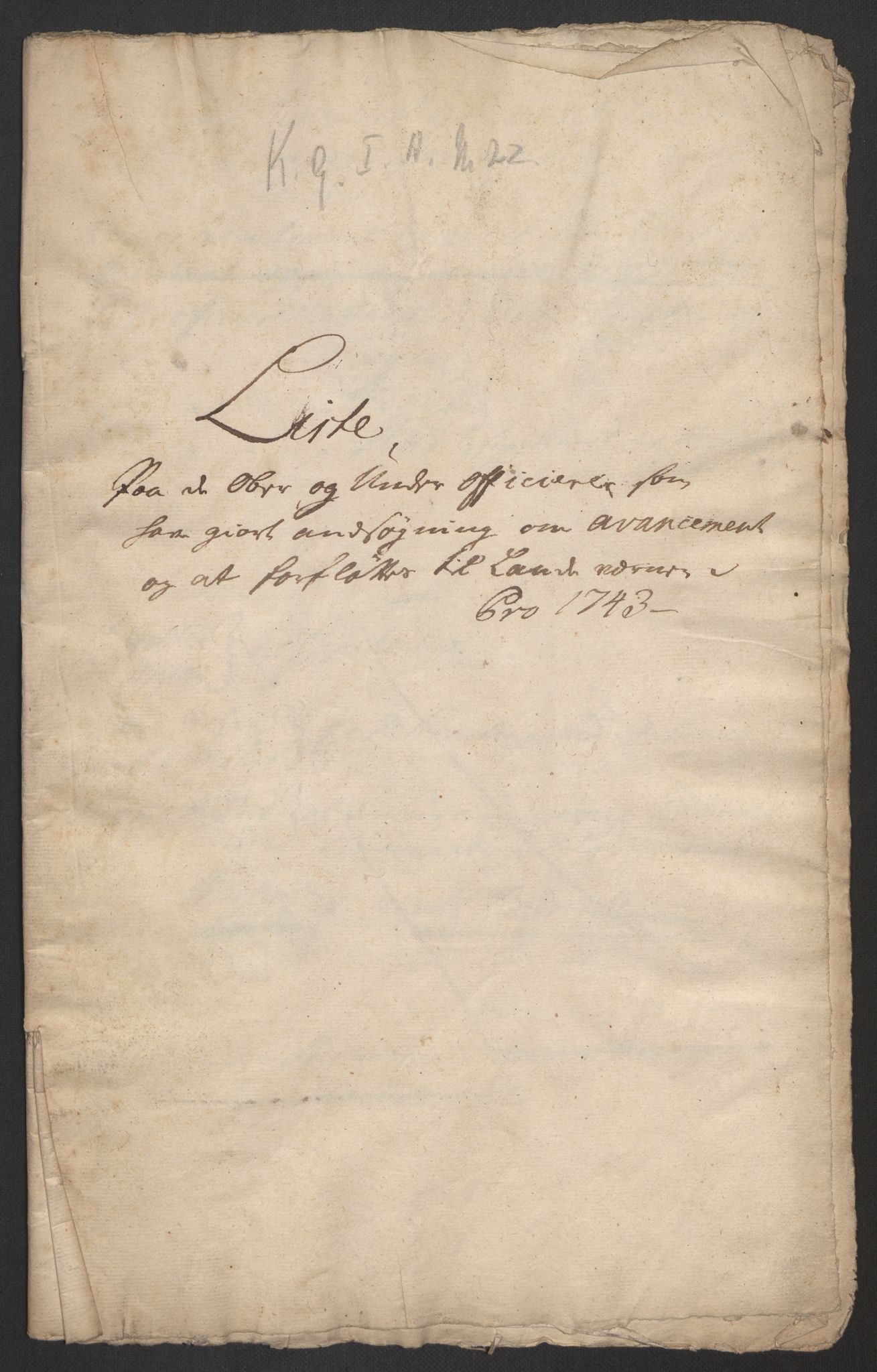 Kommanderende general (KG I) med Det norske krigsdirektorium, AV/RA-EA-5419/B/L0022: Kommanderende generals kopibok, 1743