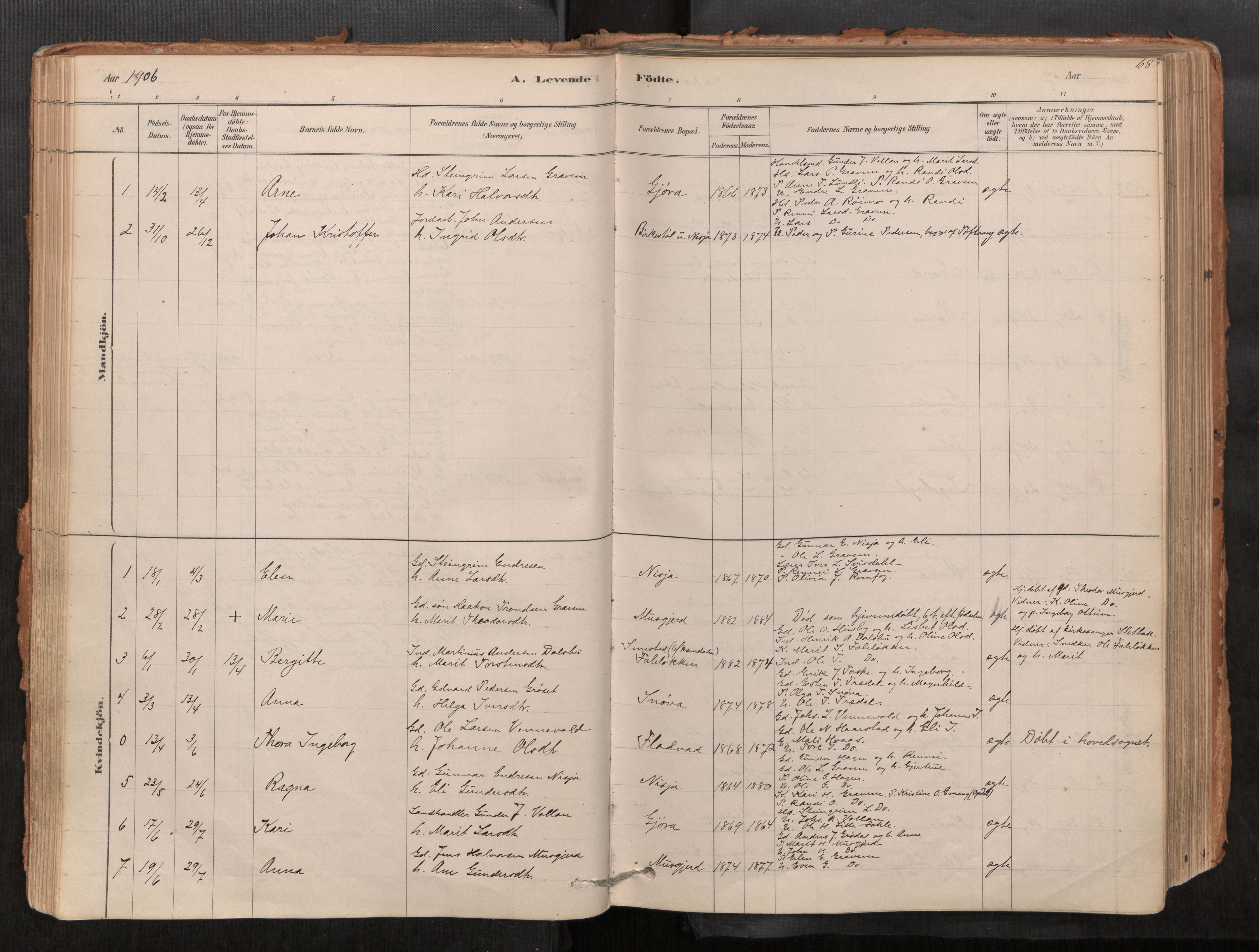 Sunndal sokneprestkontor, SAT/A-1085/1/I/I1/I1a/L0001: Ministerialbok nr. 1, 1877-1914, s. 68