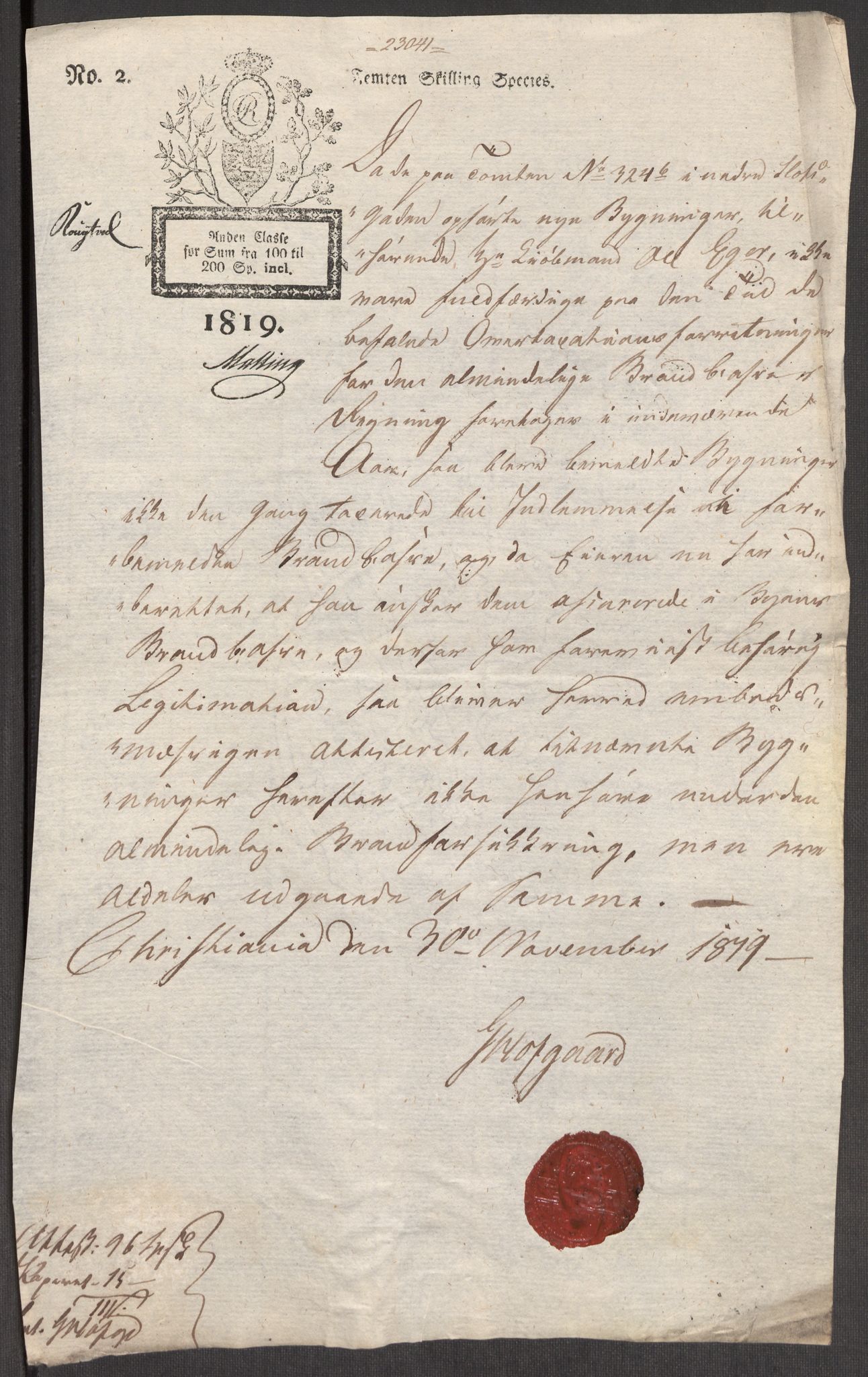 Kristiania magistrat, AV/SAO-A-10711/L/La/Lac/L0005: Branntakster, 1817-1819