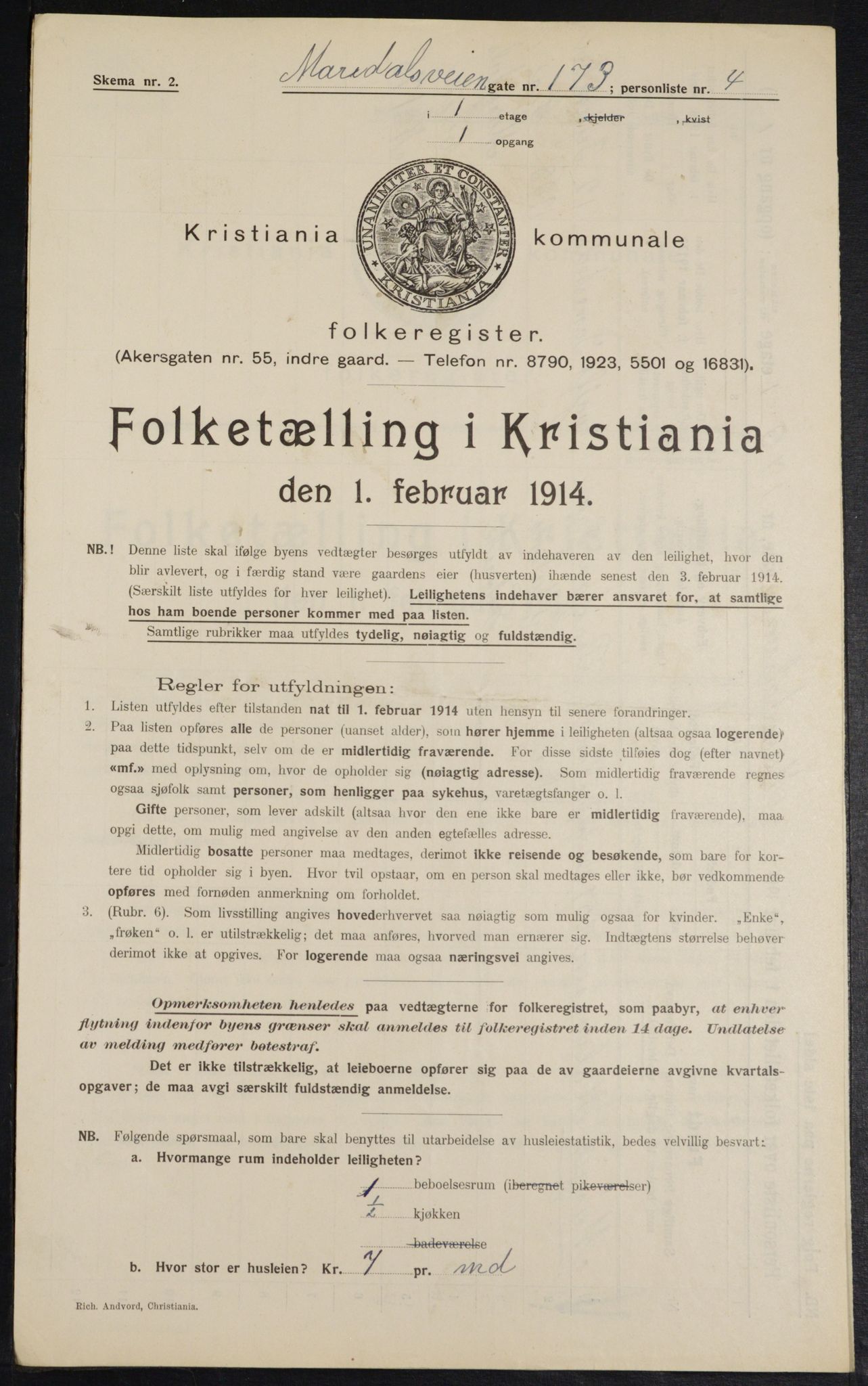 OBA, Kommunal folketelling 1.2.1914 for Kristiania, 1914, s. 62272