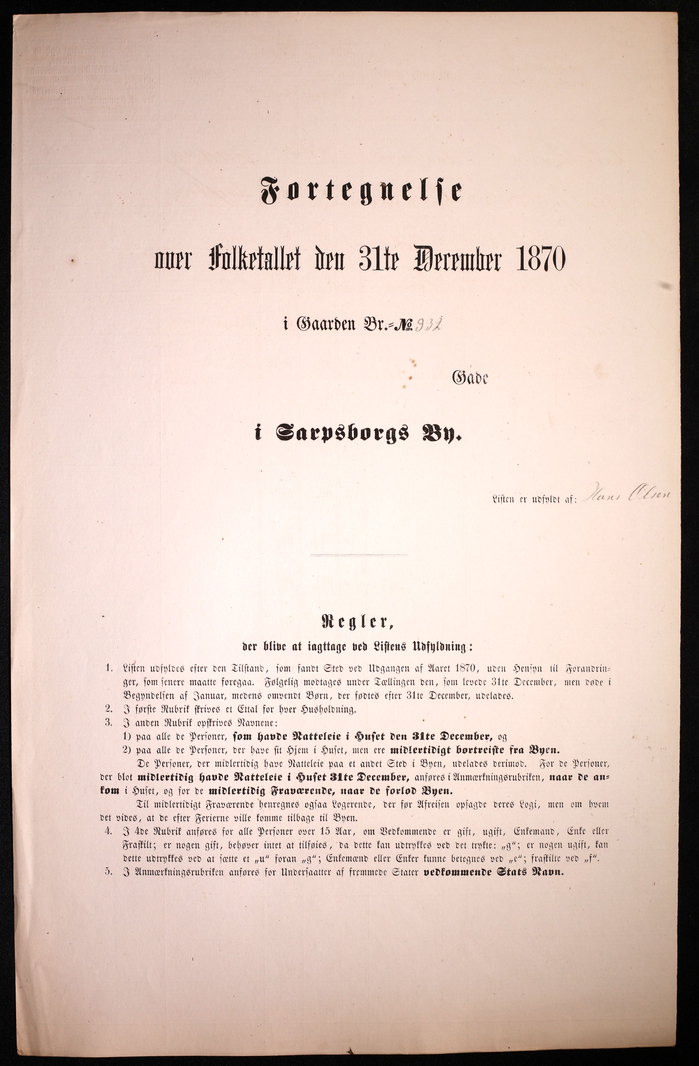 RA, Folketelling 1870 for 0102 Sarpsborg kjøpstad, 1870, s. 247