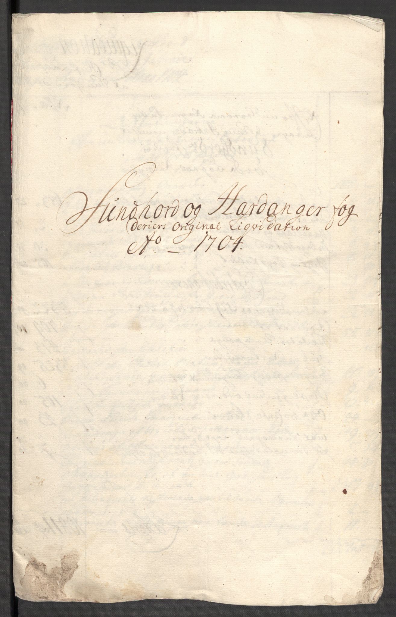 Rentekammeret inntil 1814, Reviderte regnskaper, Fogderegnskap, RA/EA-4092/R48/L2982: Fogderegnskap Sunnhordland og Hardanger, 1704, s. 265