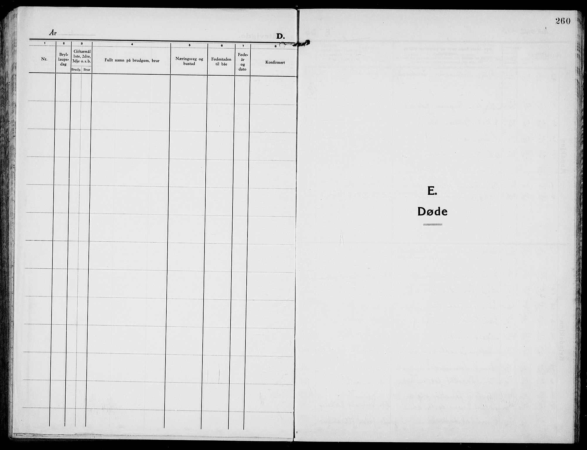 Hå sokneprestkontor, AV/SAST-A-101801/001/30BB/L0007: Klokkerbok nr. B 7, 1912-1939, s. 260
