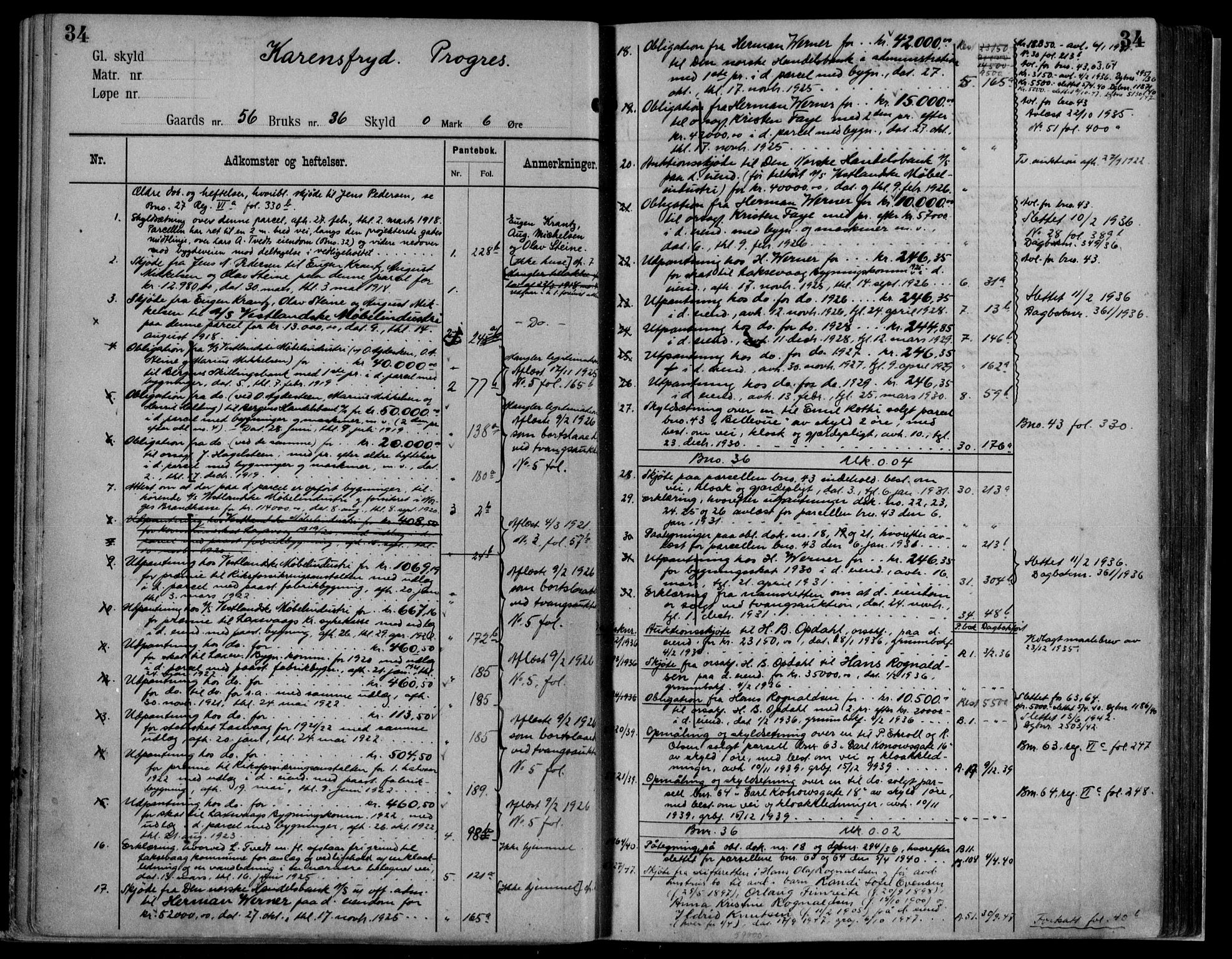 Midhordland sorenskriveri, AV/SAB-A-3001/1/G/Ga/Gab/L0115: Panteregister nr. II.A.b.115, s. 34