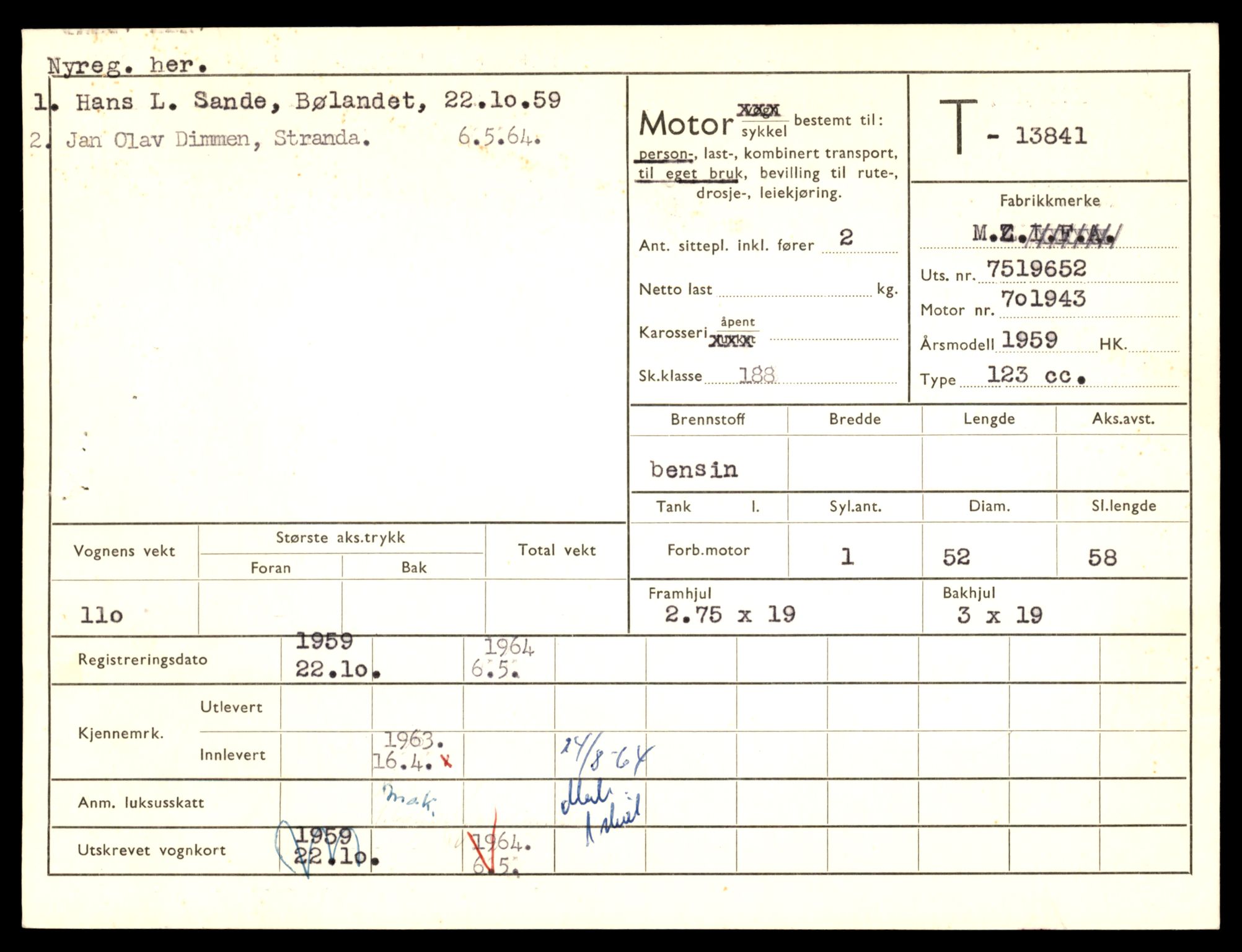 Møre og Romsdal vegkontor - Ålesund trafikkstasjon, AV/SAT-A-4099/F/Fe/L0041: Registreringskort for kjøretøy T 13710 - T 13905, 1927-1998, s. 2367