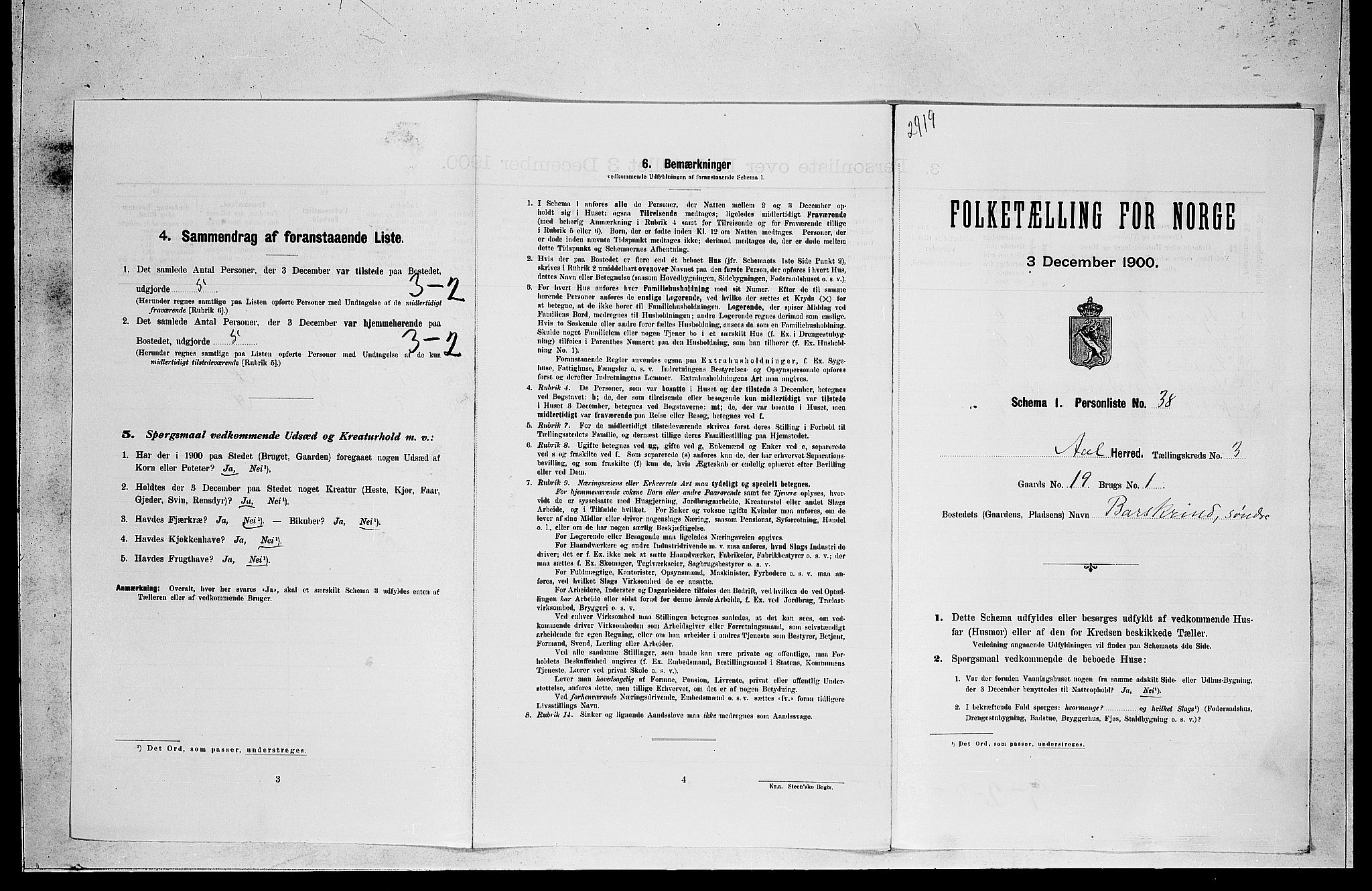 RA, Folketelling 1900 for 0619 Ål herred, 1900, s. 358