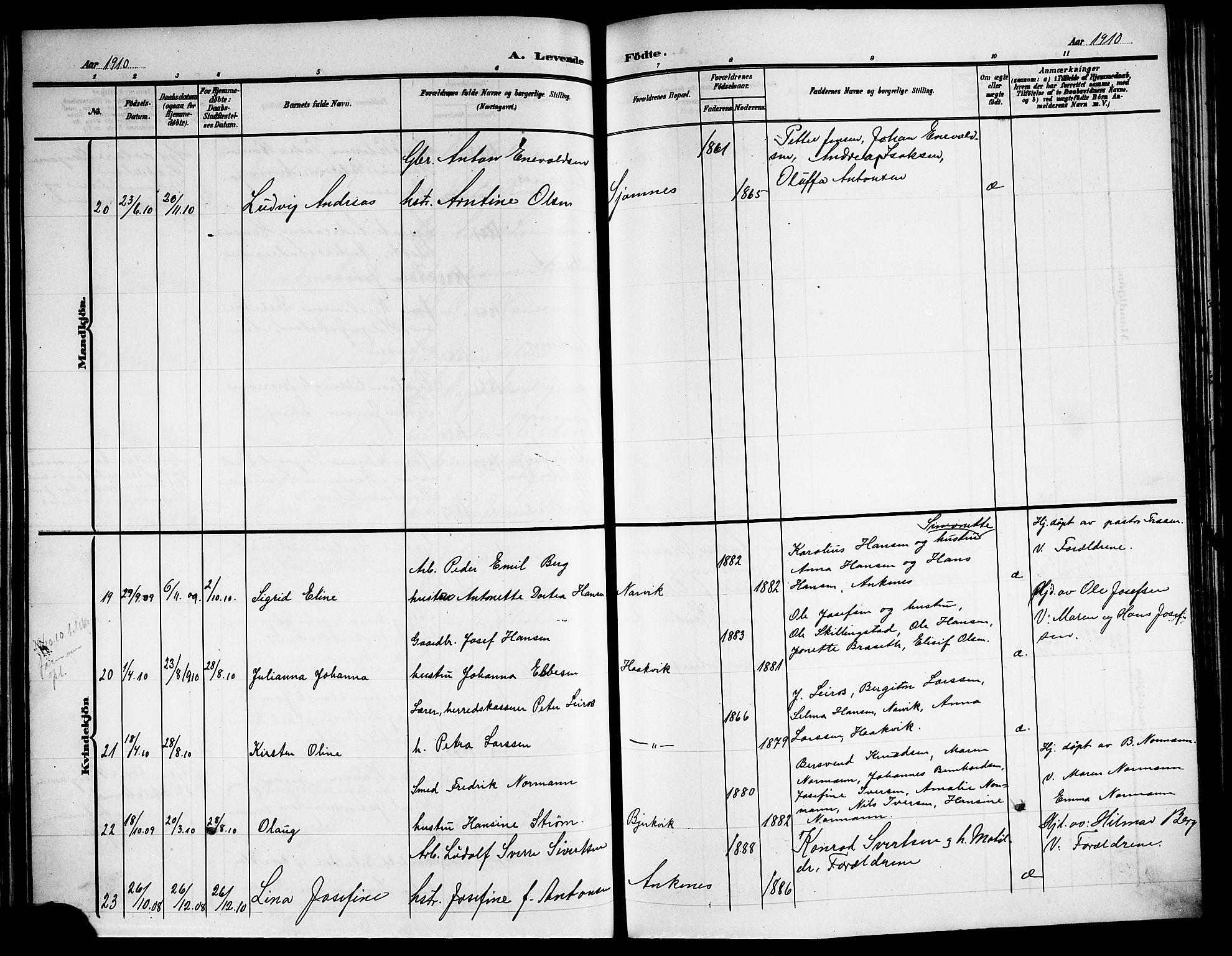 Ministerialprotokoller, klokkerbøker og fødselsregistre - Nordland, AV/SAT-A-1459/866/L0954: Klokkerbok nr. 866C03, 1905-1923