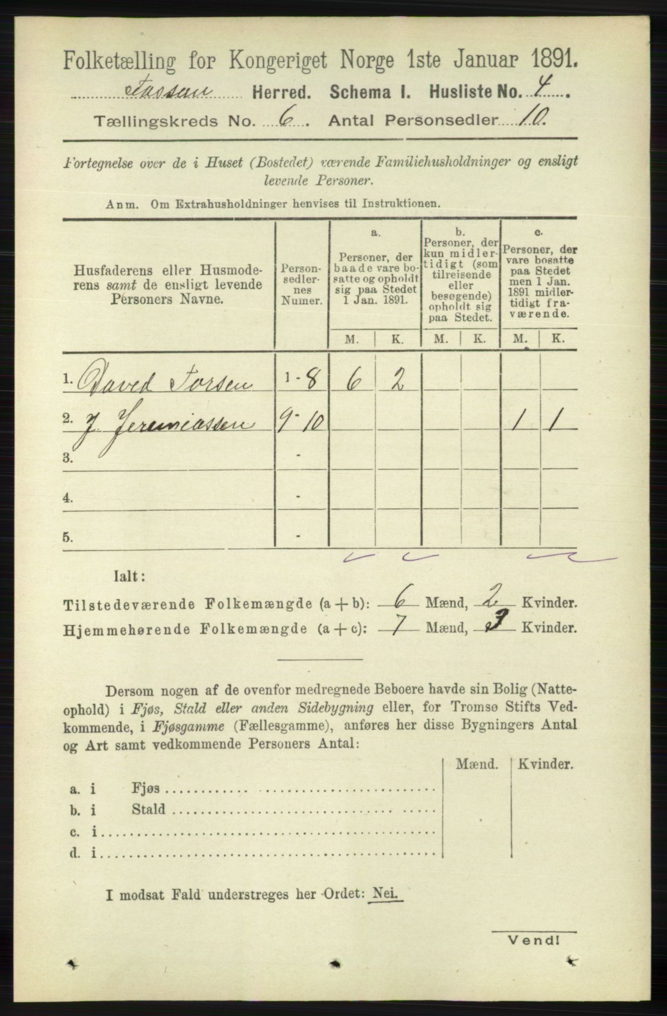 RA, Folketelling 1891 for 1129 Forsand herred, 1891, s. 903