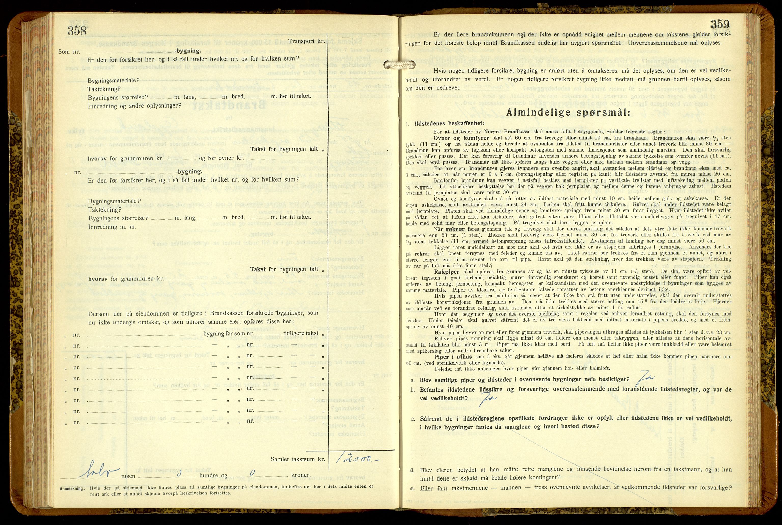 Norges Brannkasse, Fåberg, AV/SAH-NBRANF-041/F/L0006: Branntakstprotokoll, 1936-1955, s. 358-359