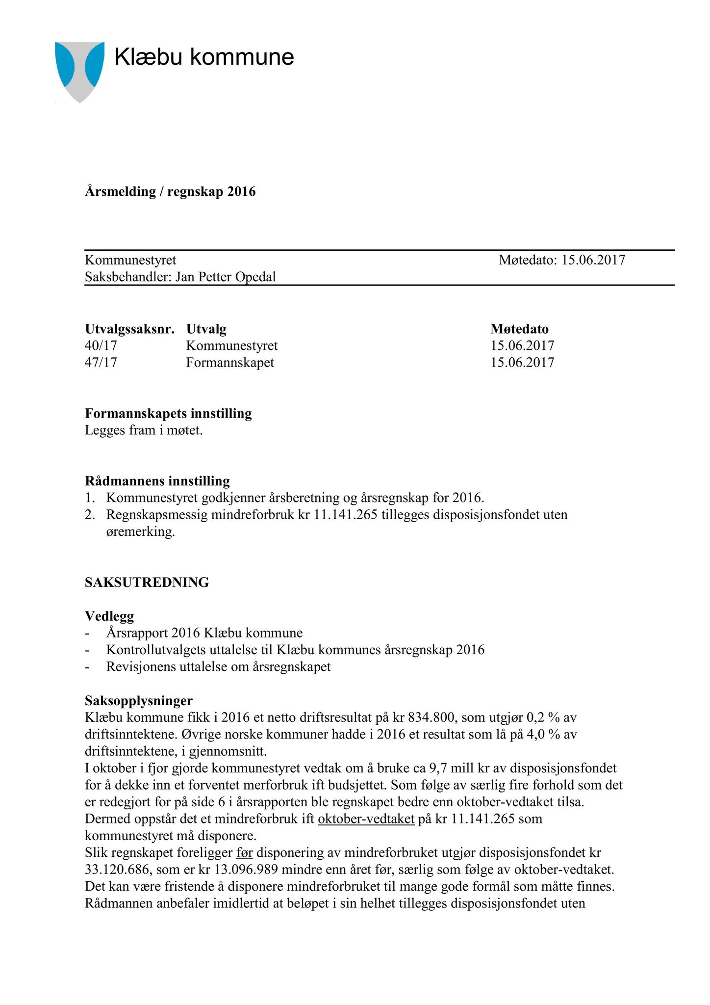 Klæbu Kommune, TRKO/KK/01-KS/L010: Kommunestyret - Møtedokumenter, 2017, s. 1263