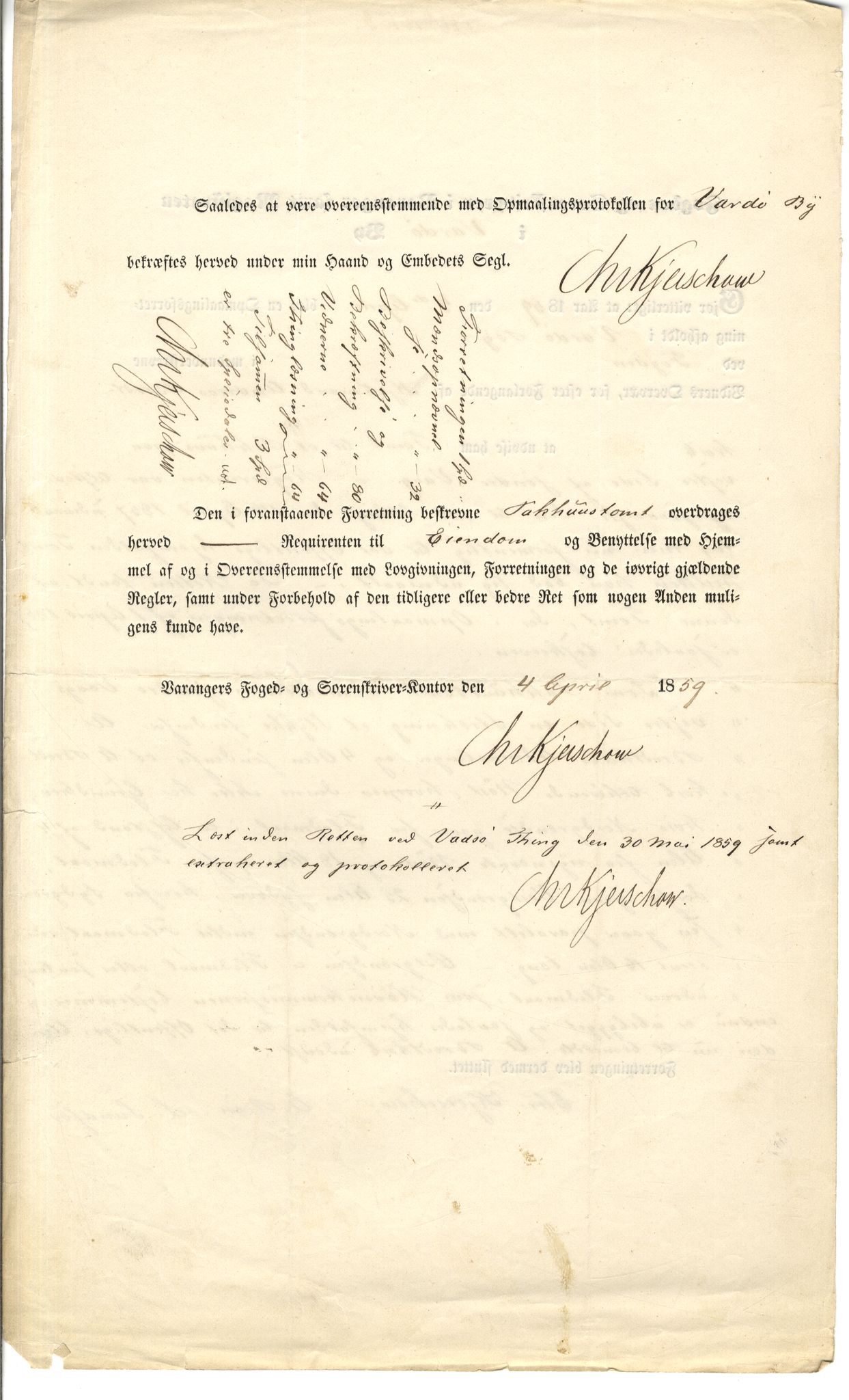 Brodtkorb handel A/S, VAMU/A-0001/Q/Qb/L0001: Skjøter og grunnbrev i Vardø by, 1822-1943, s. 2