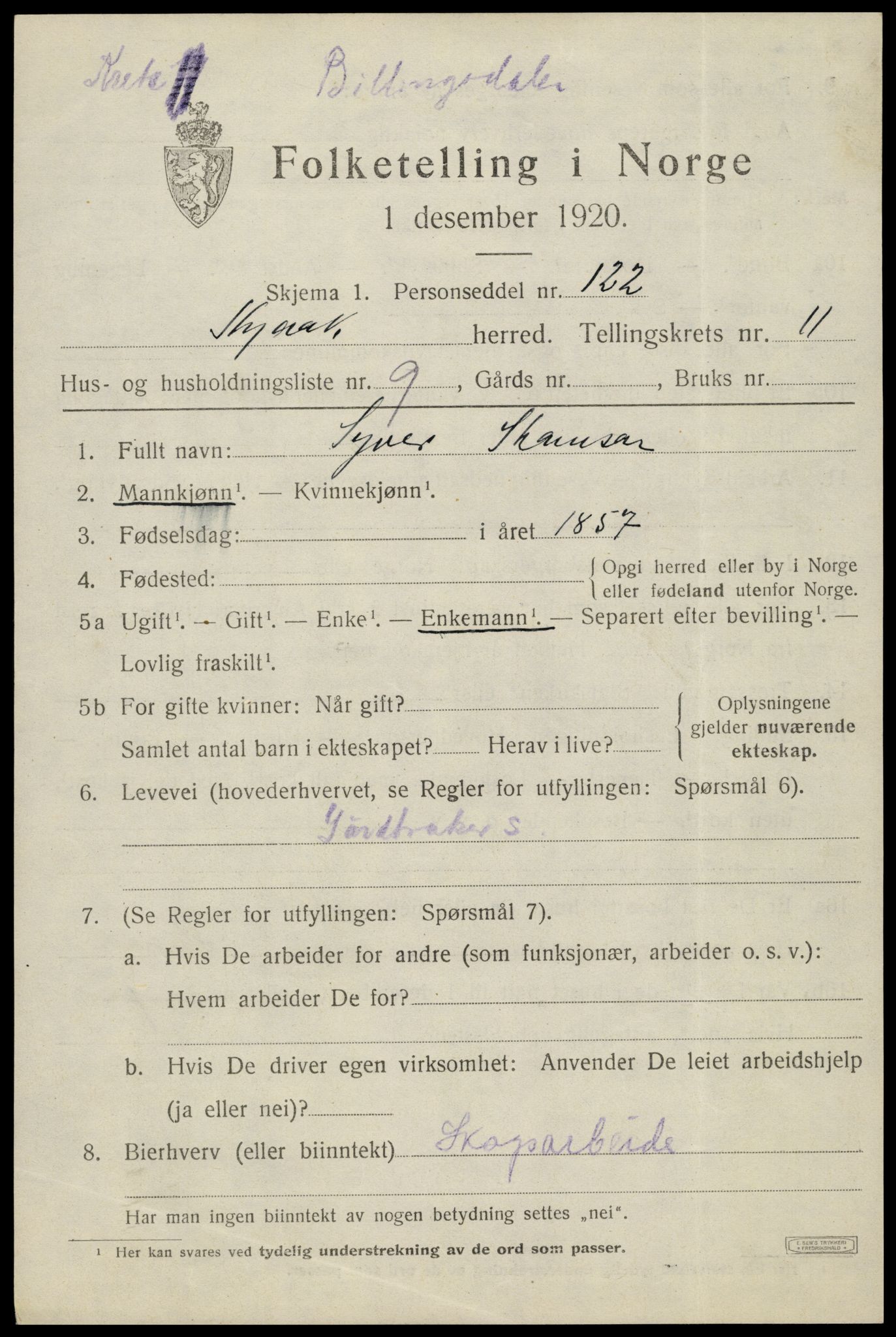 SAH, Folketelling 1920 for 0513 Skjåk herred, 1920, s. 5176