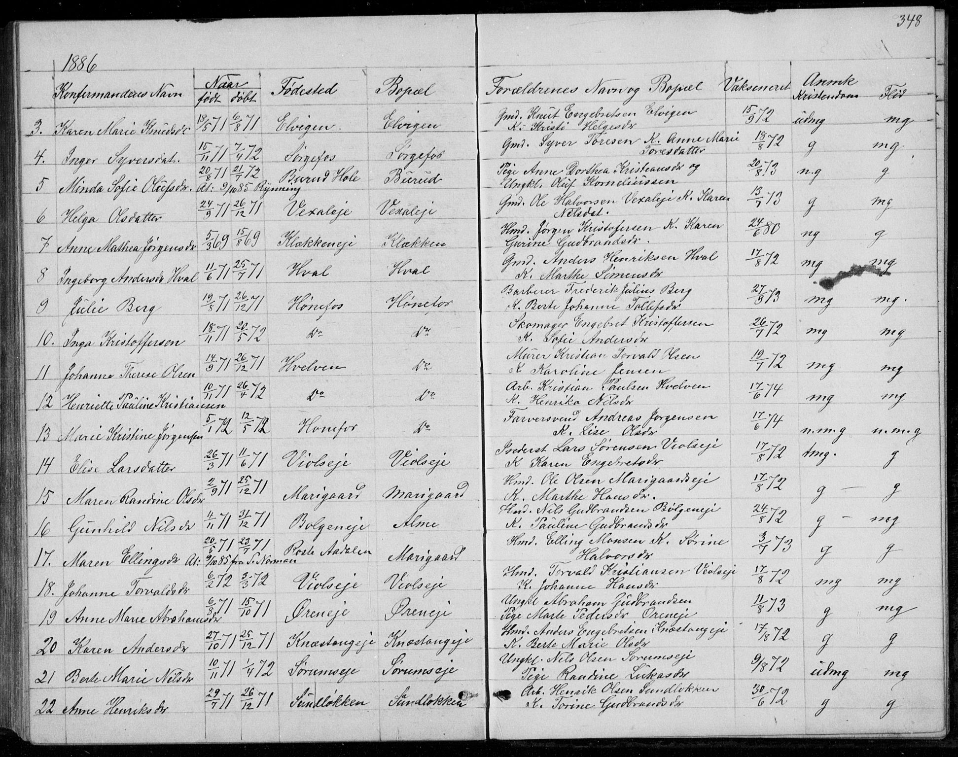 Norderhov kirkebøker, AV/SAKO-A-237/G/Ga/L0007: Klokkerbok nr. I 7, 1877-1887, s. 348