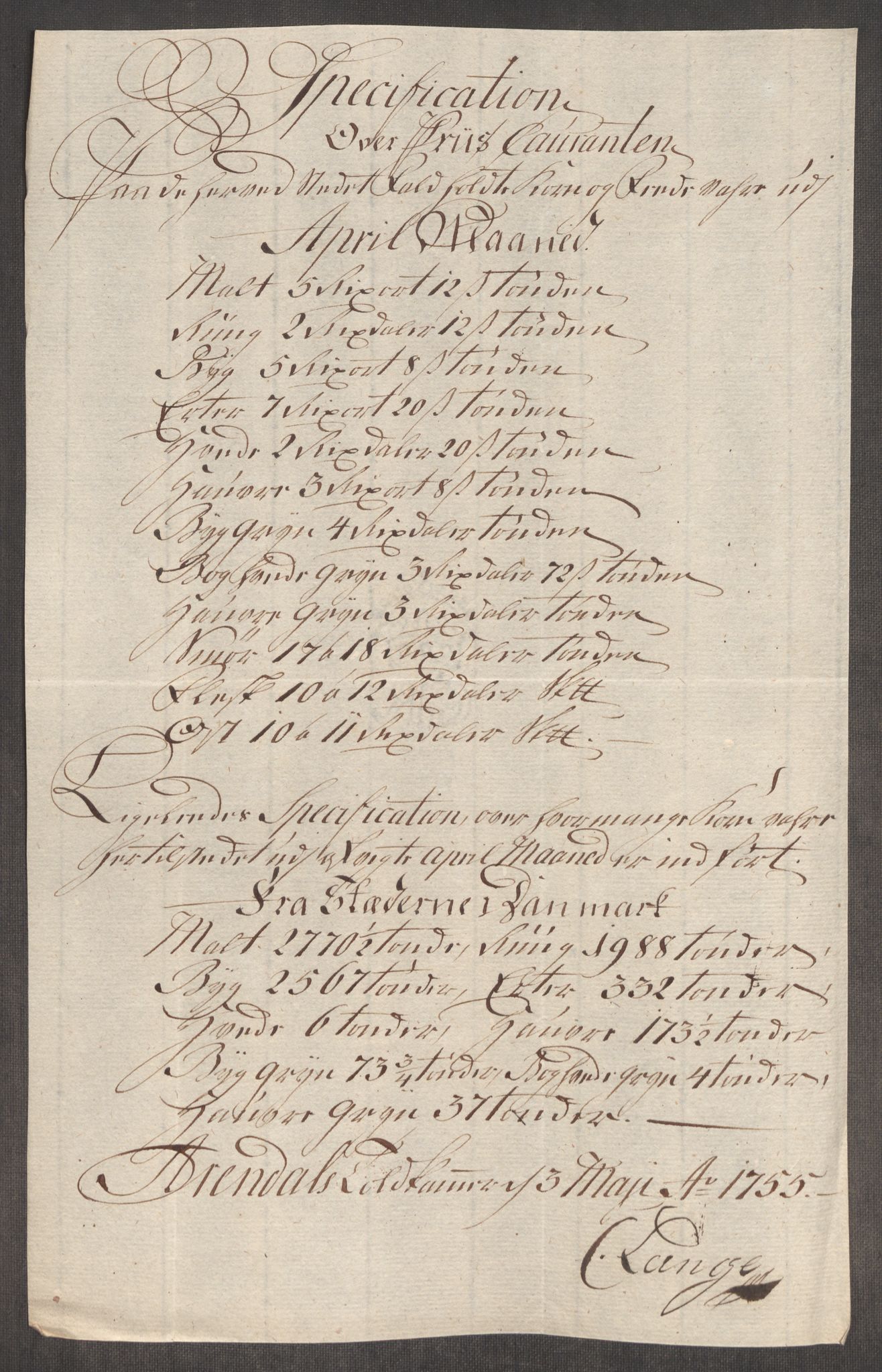 Rentekammeret inntil 1814, Realistisk ordnet avdeling, RA/EA-4070/Oe/L0005: [Ø1]: Priskuranter, 1753-1757, s. 546