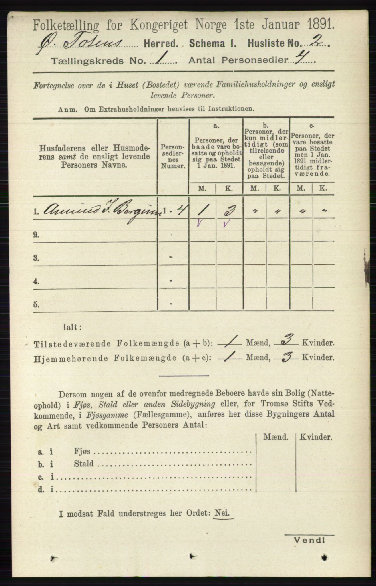 RA, Folketelling 1891 for 0528 Østre Toten herred, 1891, s. 53