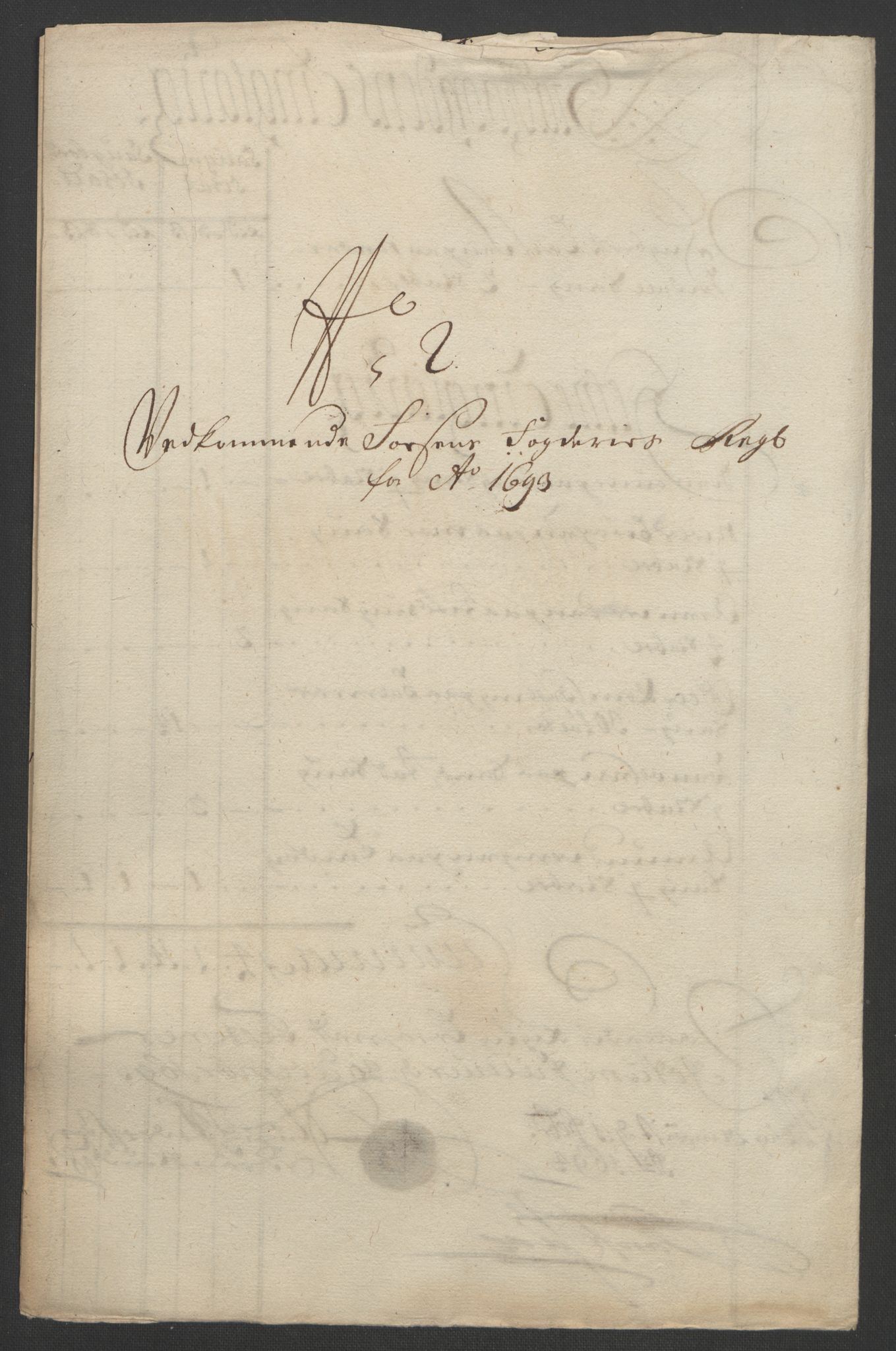 Rentekammeret inntil 1814, Reviderte regnskaper, Fogderegnskap, RA/EA-4092/R57/L3849: Fogderegnskap Fosen, 1692-1693, s. 440