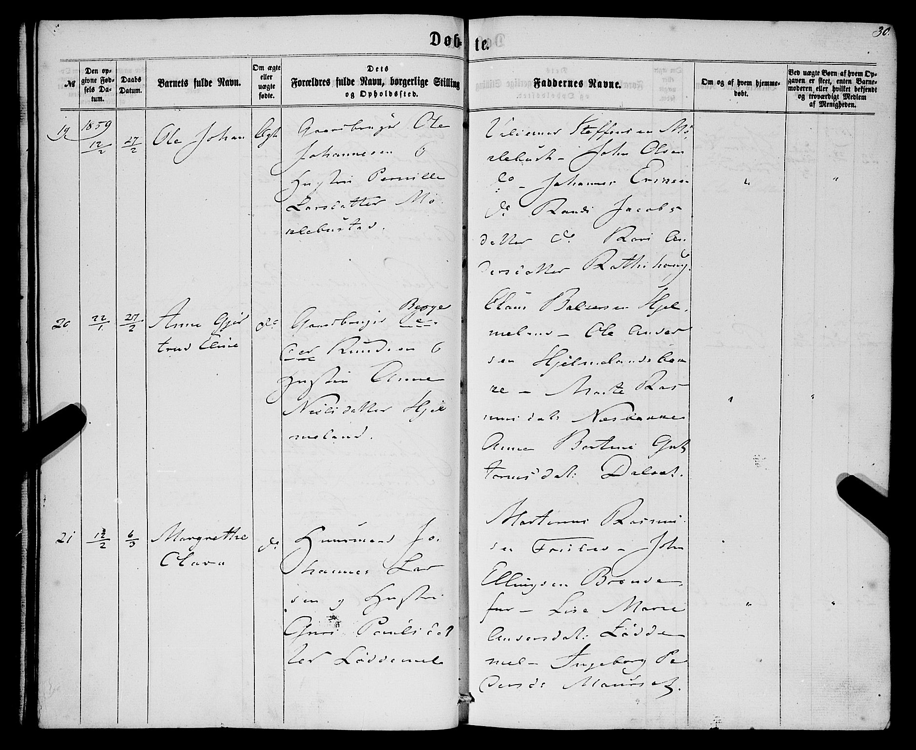Eid sokneprestembete, AV/SAB-A-82301/H/Haa/Haaa/L0008: Ministerialbok nr. A 8, 1858-1860, s. 30