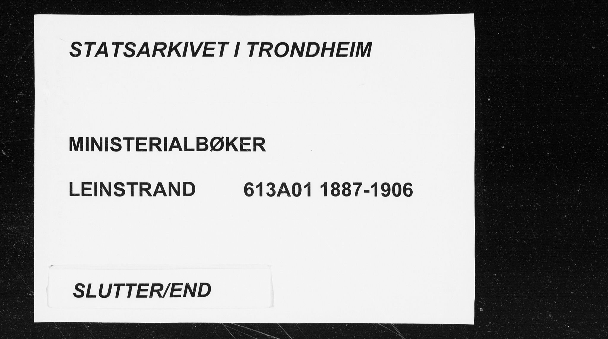 Ministerialprotokoller, klokkerbøker og fødselsregistre - Sør-Trøndelag, AV/SAT-A-1456/613/L0392: Ministerialbok nr. 613A01, 1887-1906