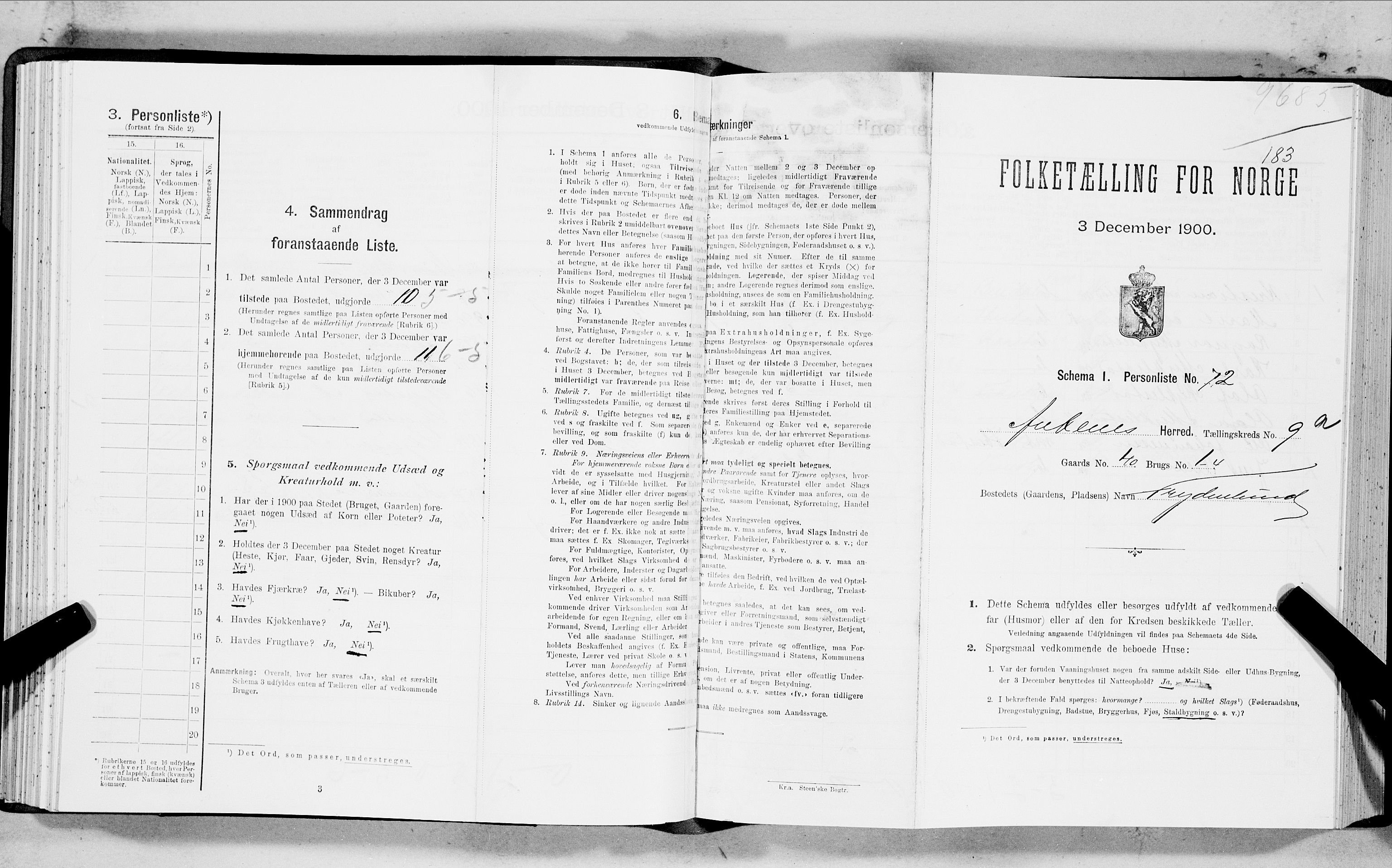 SAT, Folketelling 1900 for 1855 Ankenes herred, 1900, s. 830