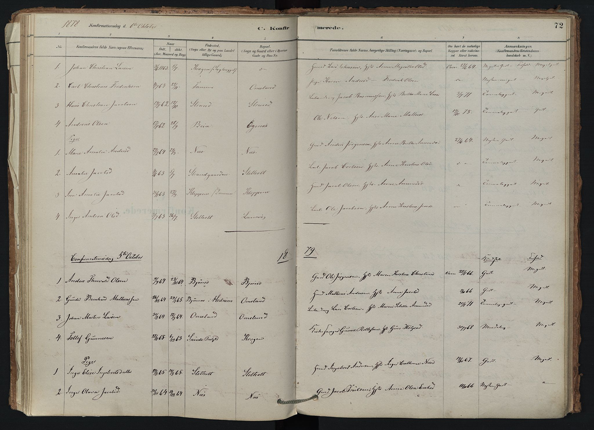 Brunlanes kirkebøker, SAKO/A-342/F/Fd/L0001: Ministerialbok nr. IV 1, 1878-1917, s. 72