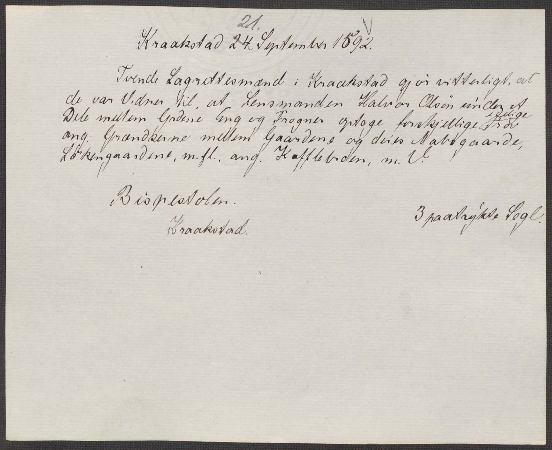 Riksarkivets diplomsamling, RA/EA-5965/F15/L0007: Prestearkiv - Akershus, 1573-1693, s. 37