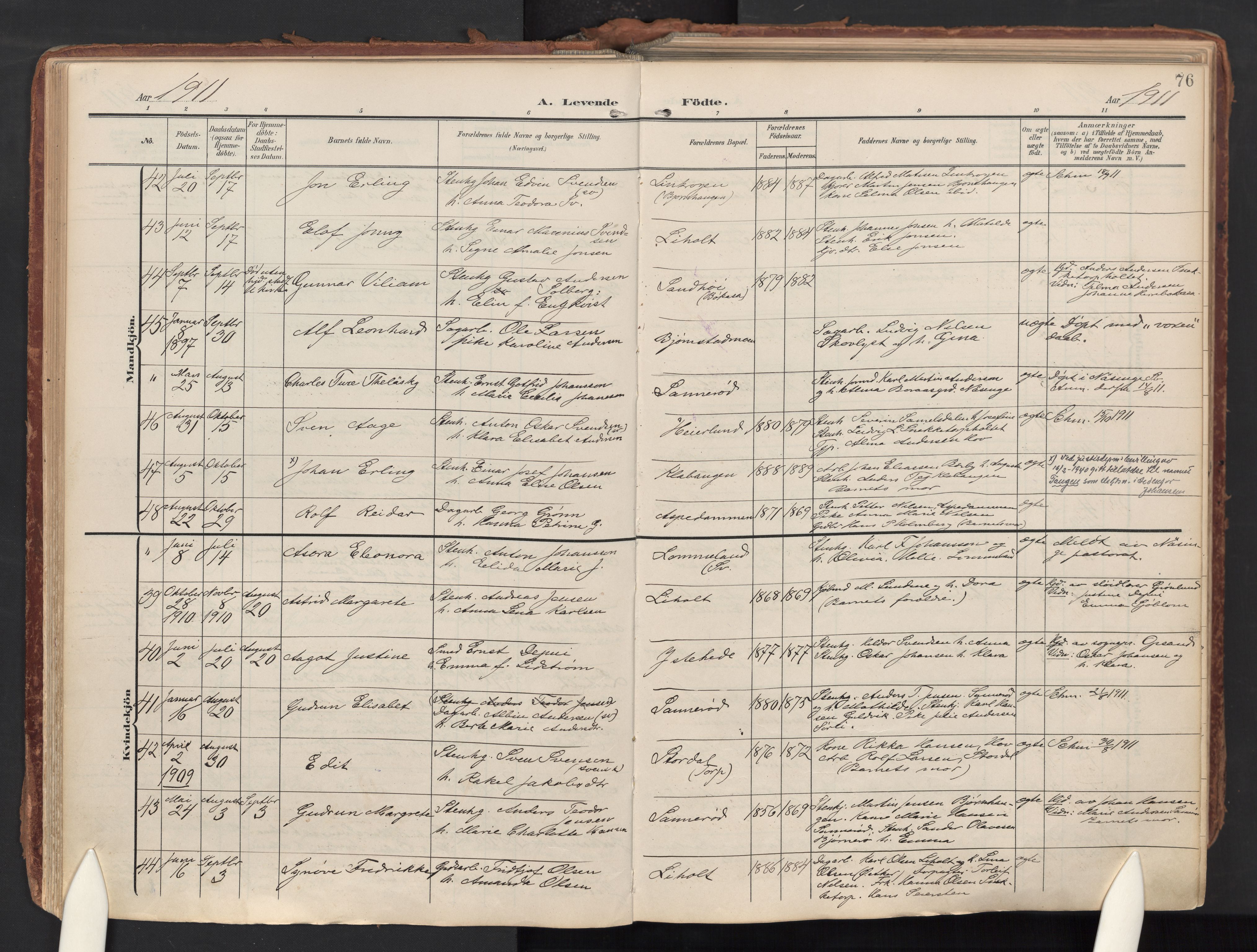 Idd prestekontor Kirkebøker, AV/SAO-A-10911/F/Fc/L0007: Ministerialbok nr. III 7, 1904-1925, s. 76