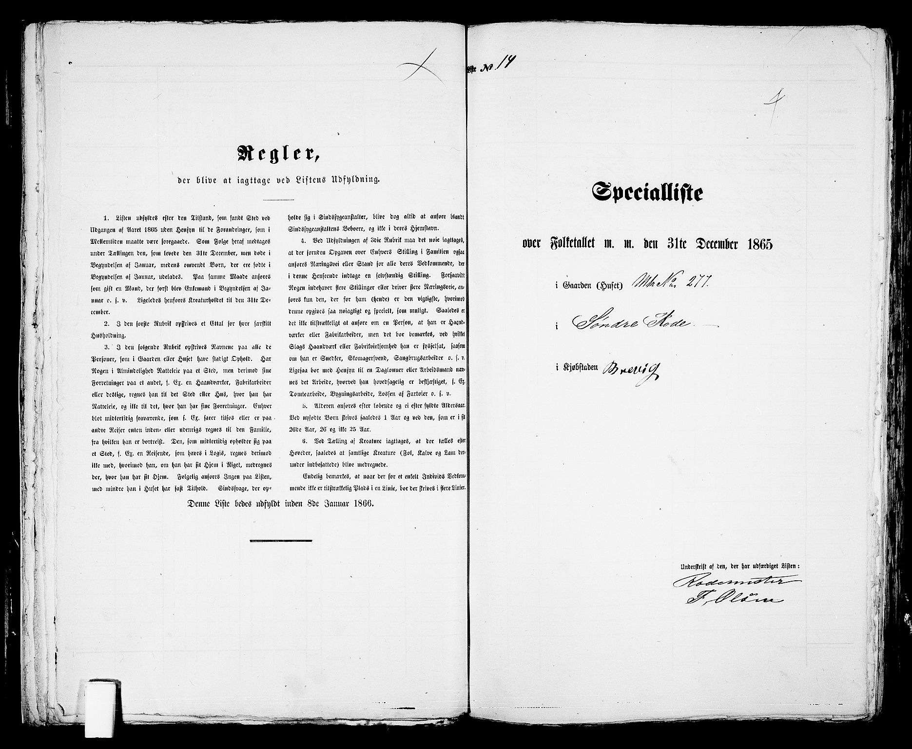 RA, Folketelling 1865 for 0804P Brevik prestegjeld, 1865, s. 405