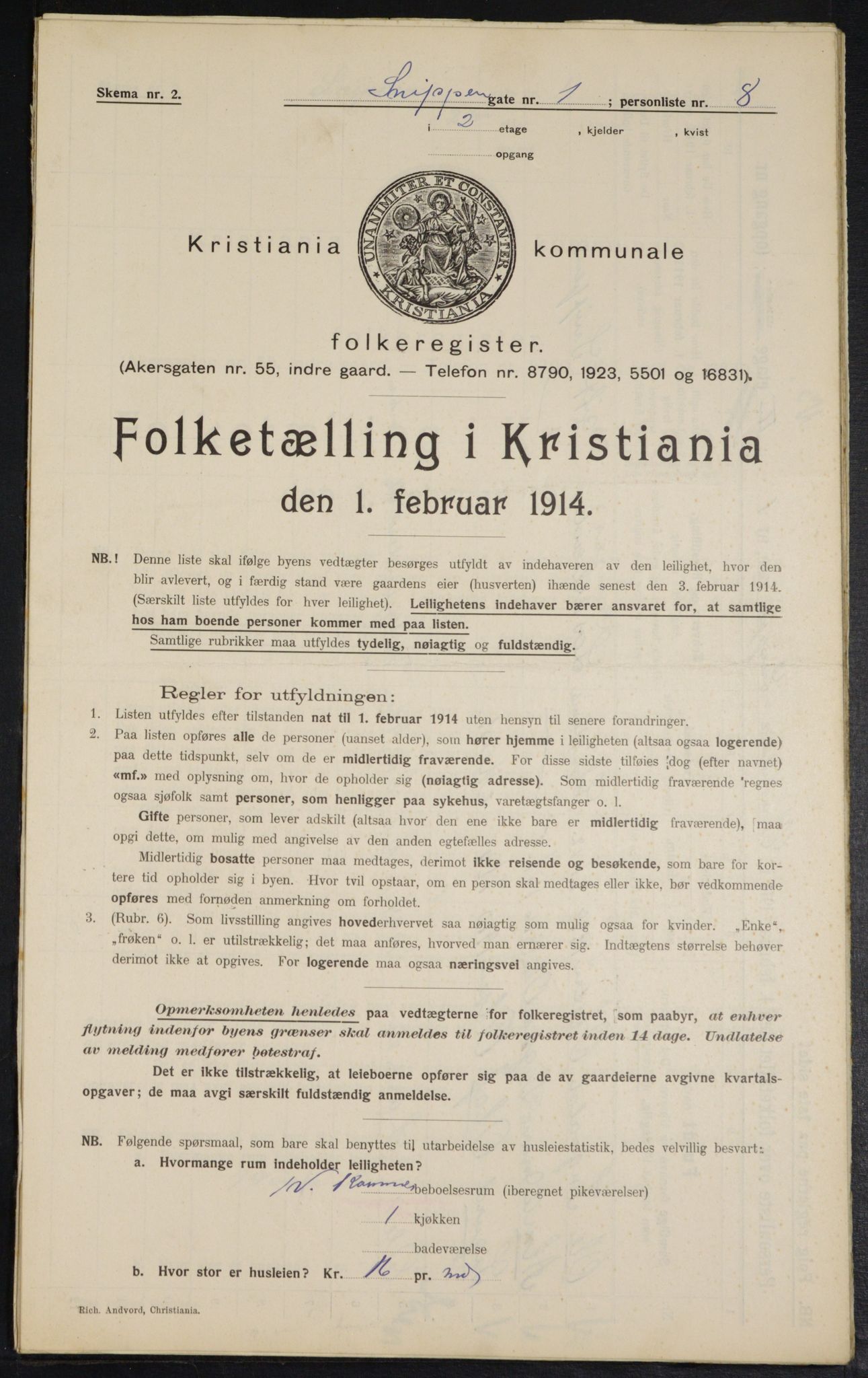 OBA, Kommunal folketelling 1.2.1914 for Kristiania, 1914, s. 97837