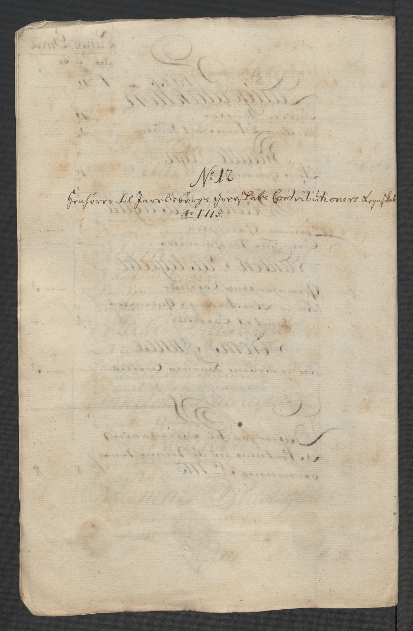 Rentekammeret inntil 1814, Reviderte regnskaper, Fogderegnskap, AV/RA-EA-4092/R32/L1878: Fogderegnskap Jarlsberg grevskap, 1713, s. 235