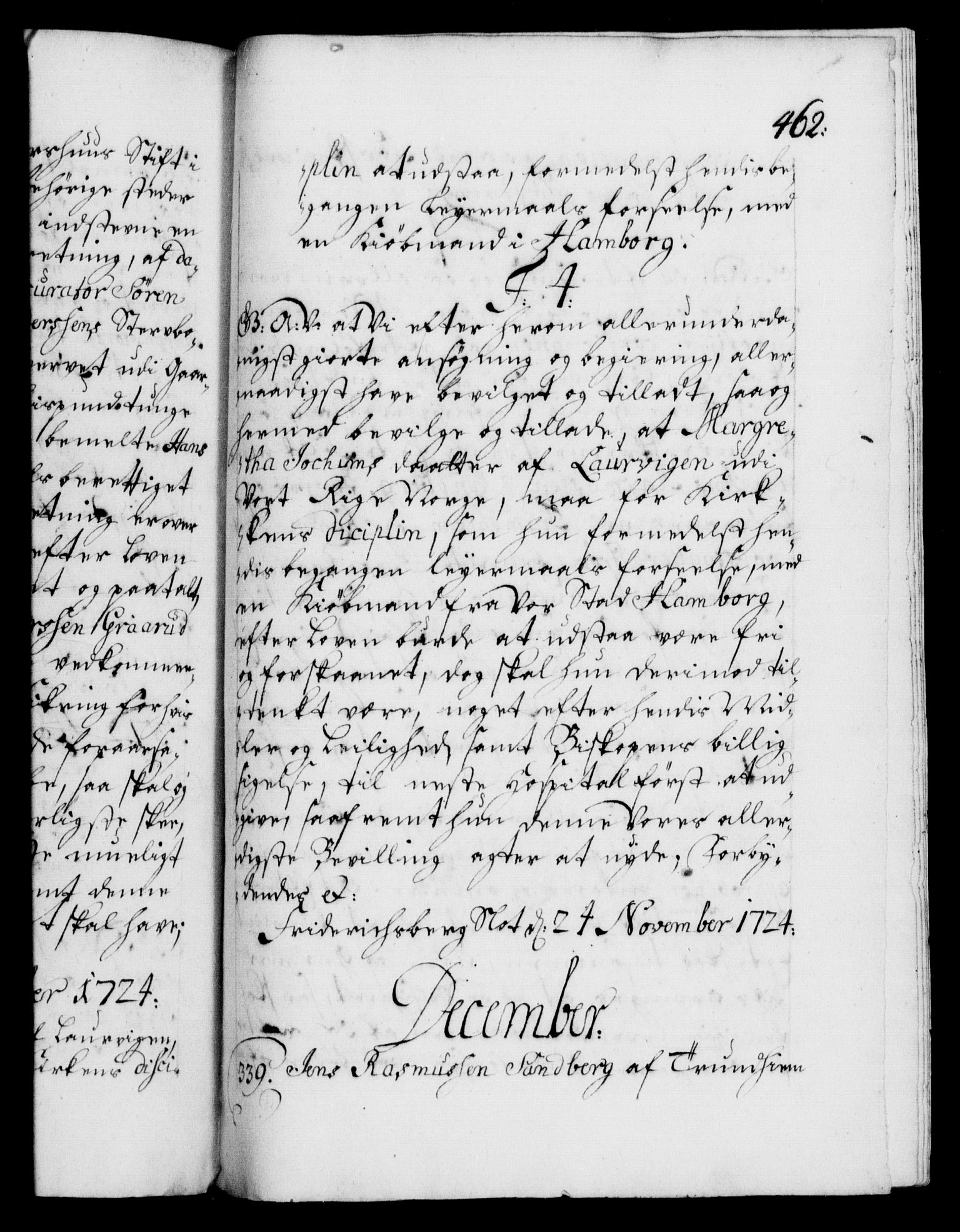 Danske Kanselli 1572-1799, RA/EA-3023/F/Fc/Fca/Fcaa/L0024: Norske registre, 1723-1725, s. 462a