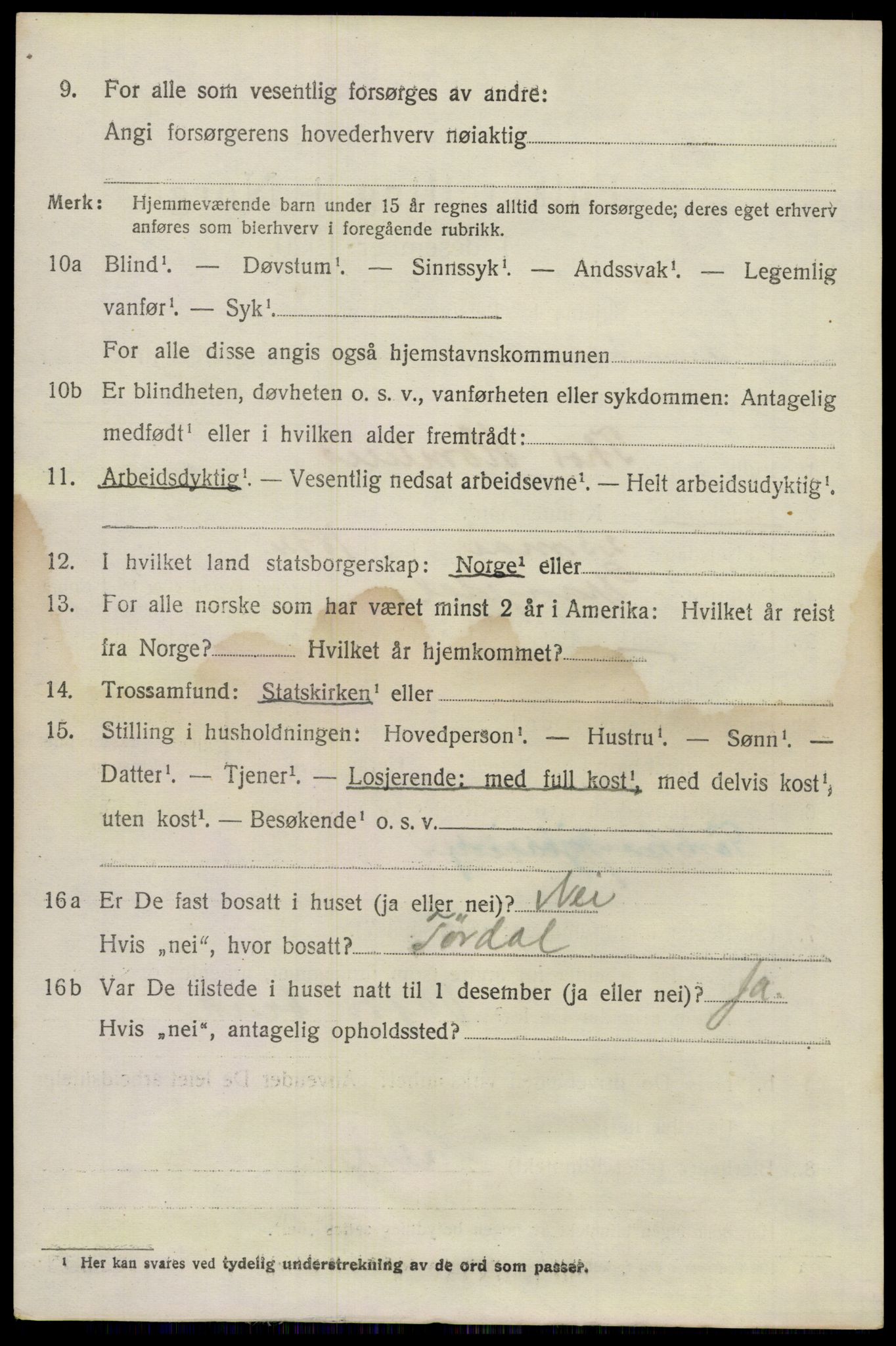 SAKO, Folketelling 1920 for 0816 Sannidal herred, 1920, s. 1054